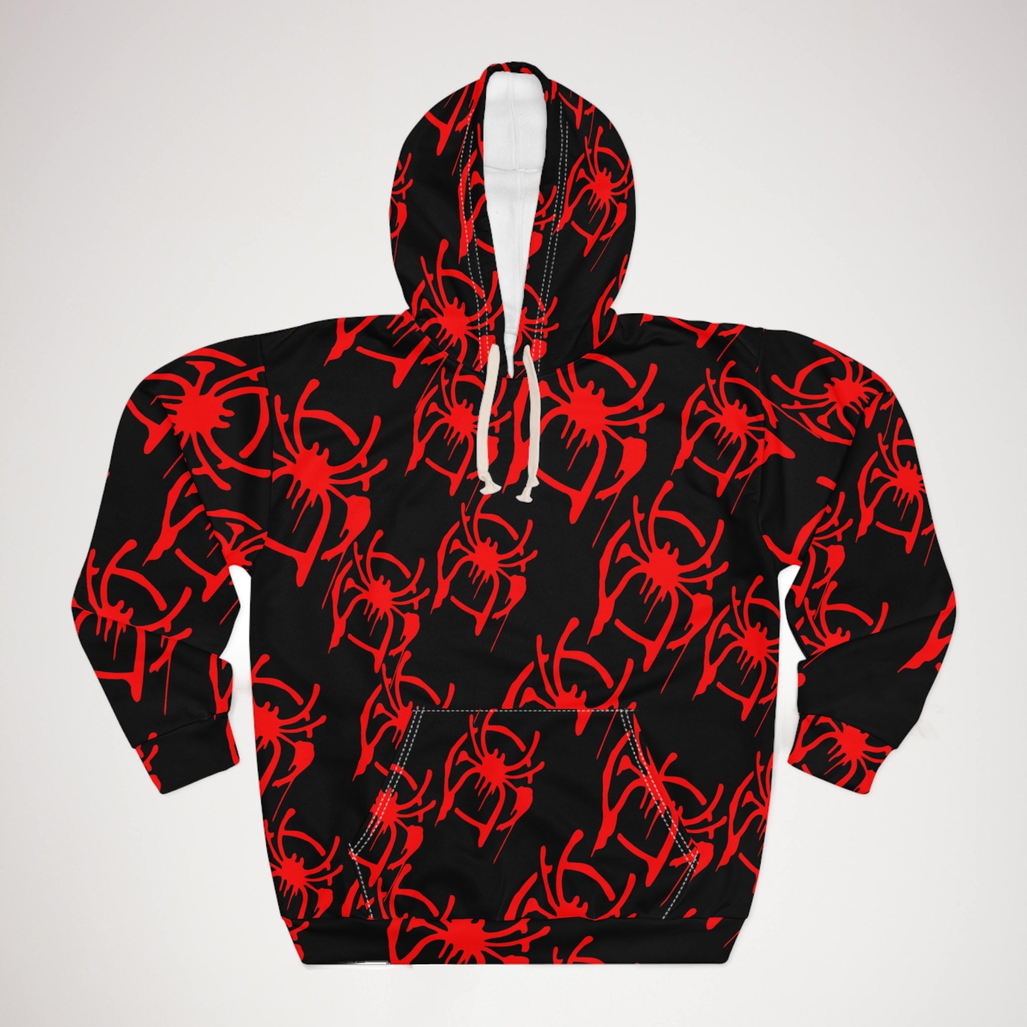 Unisex pullover hoodie only spider web black