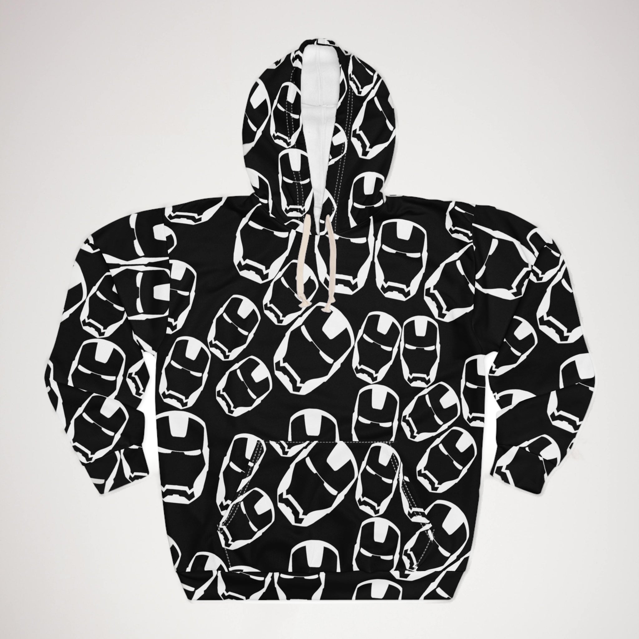 Unisex pullover hoodie iron man black