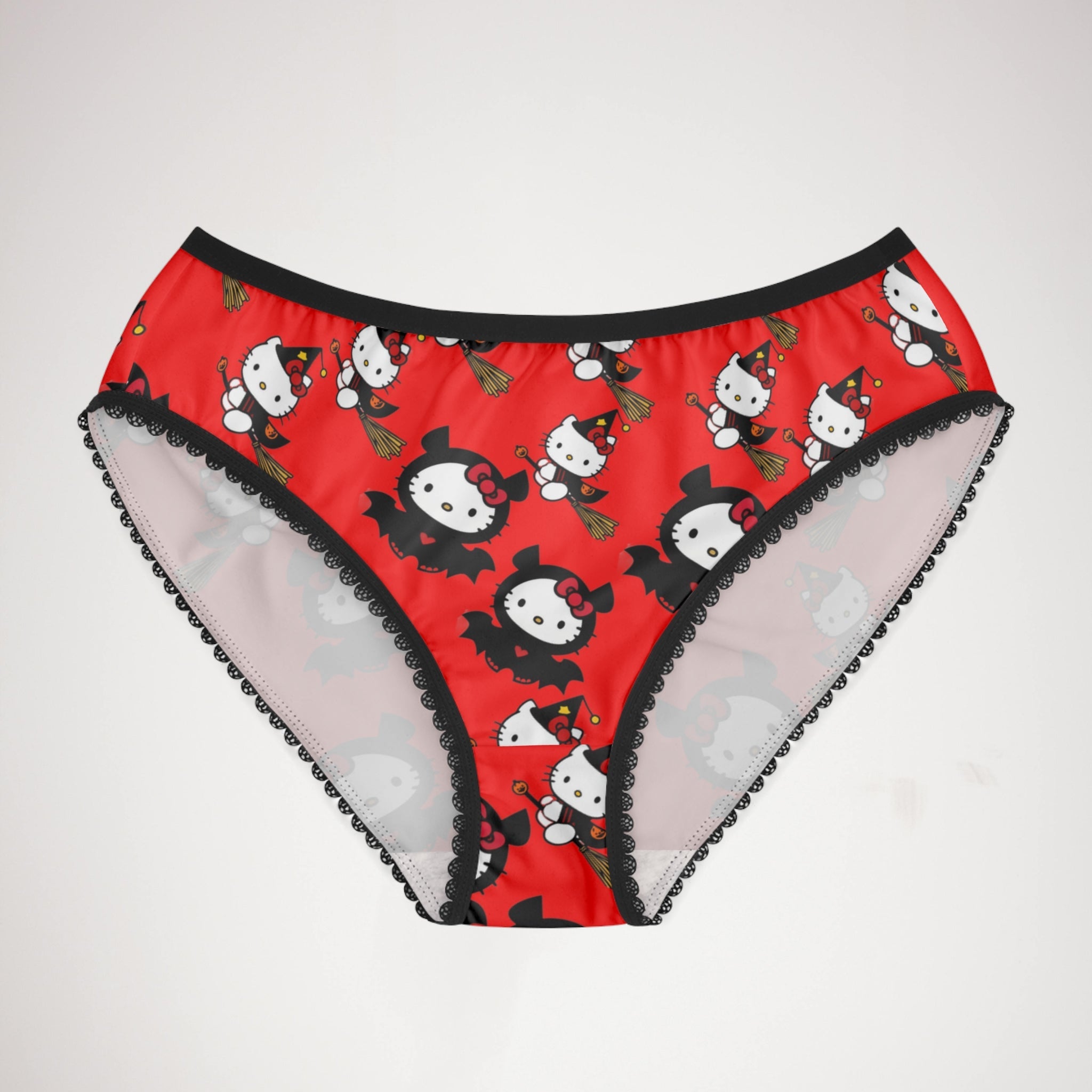 Women's briefs halloween kitty red