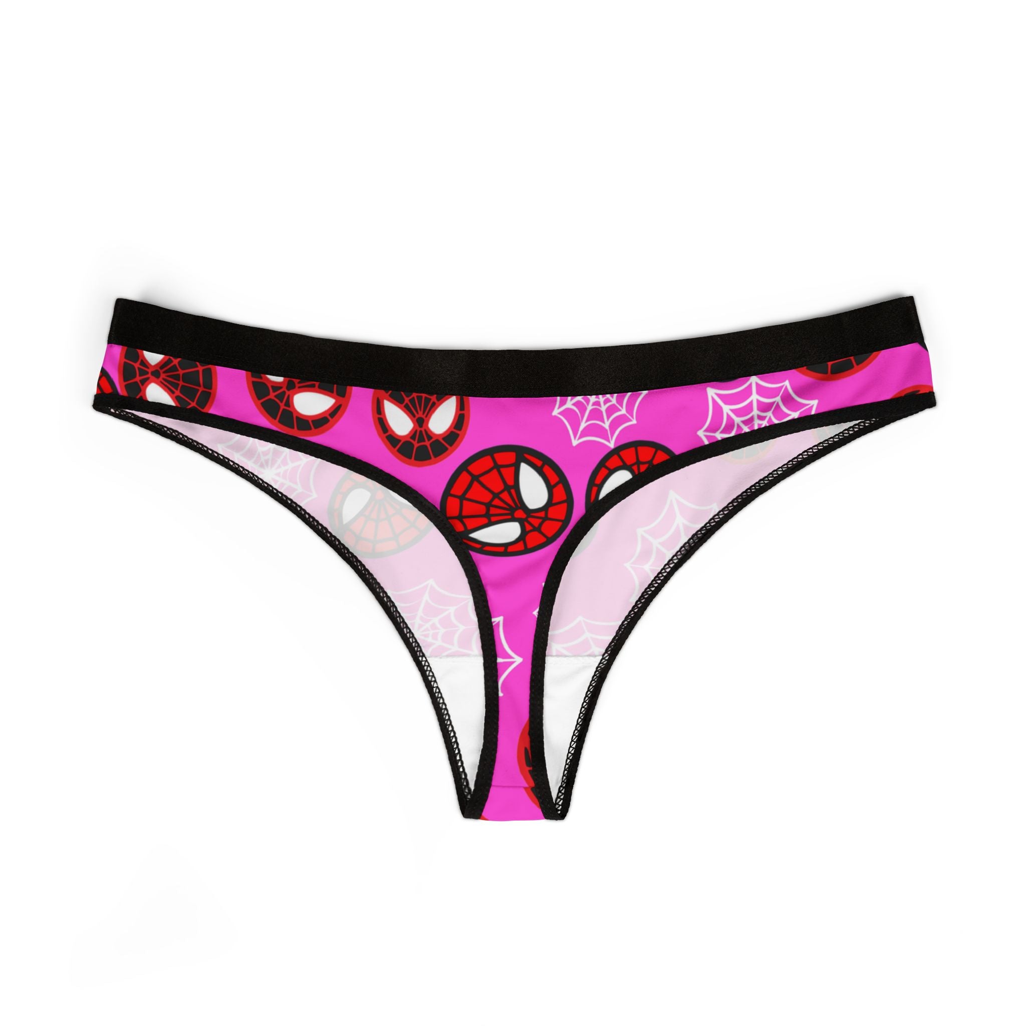 Women's thongs spider circle web pink