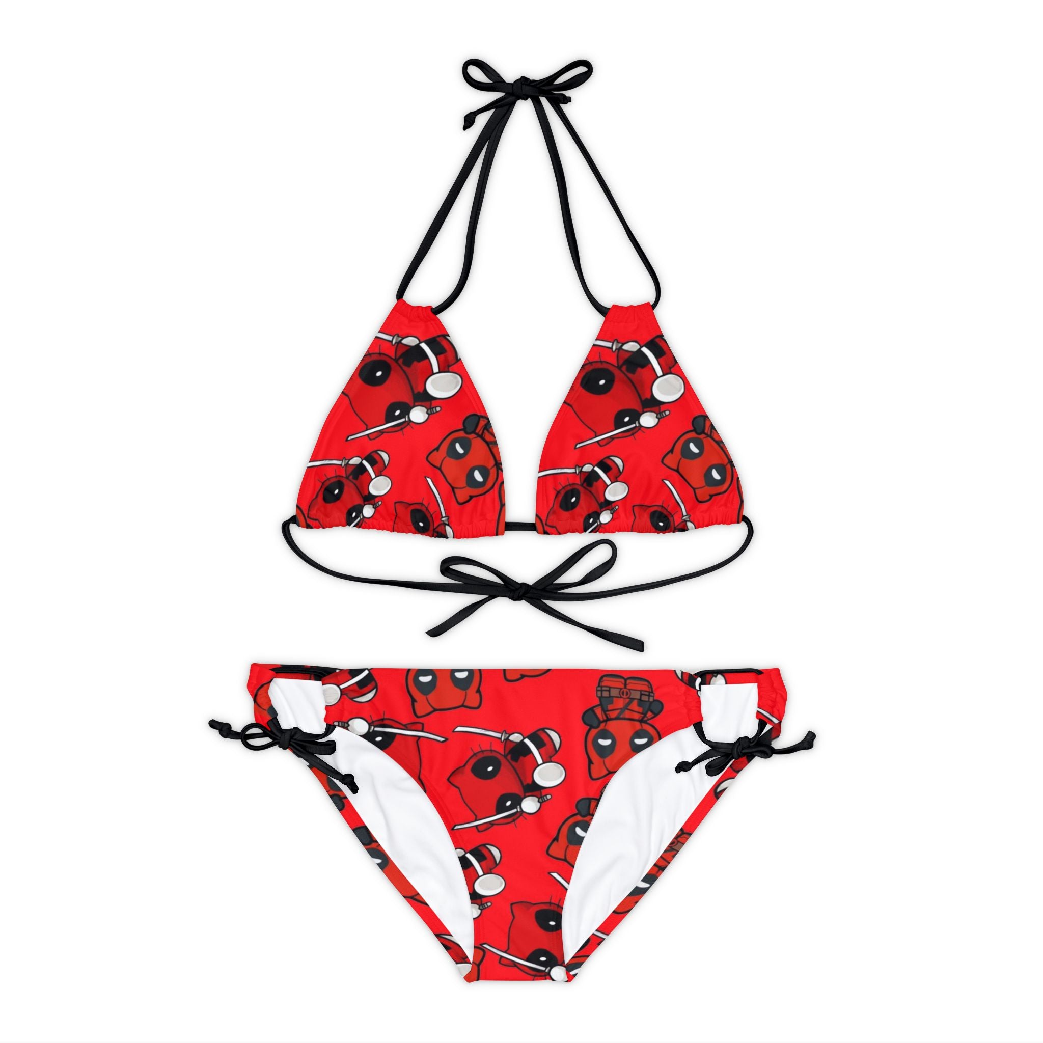 Strappy bikini set kitty deadpool red