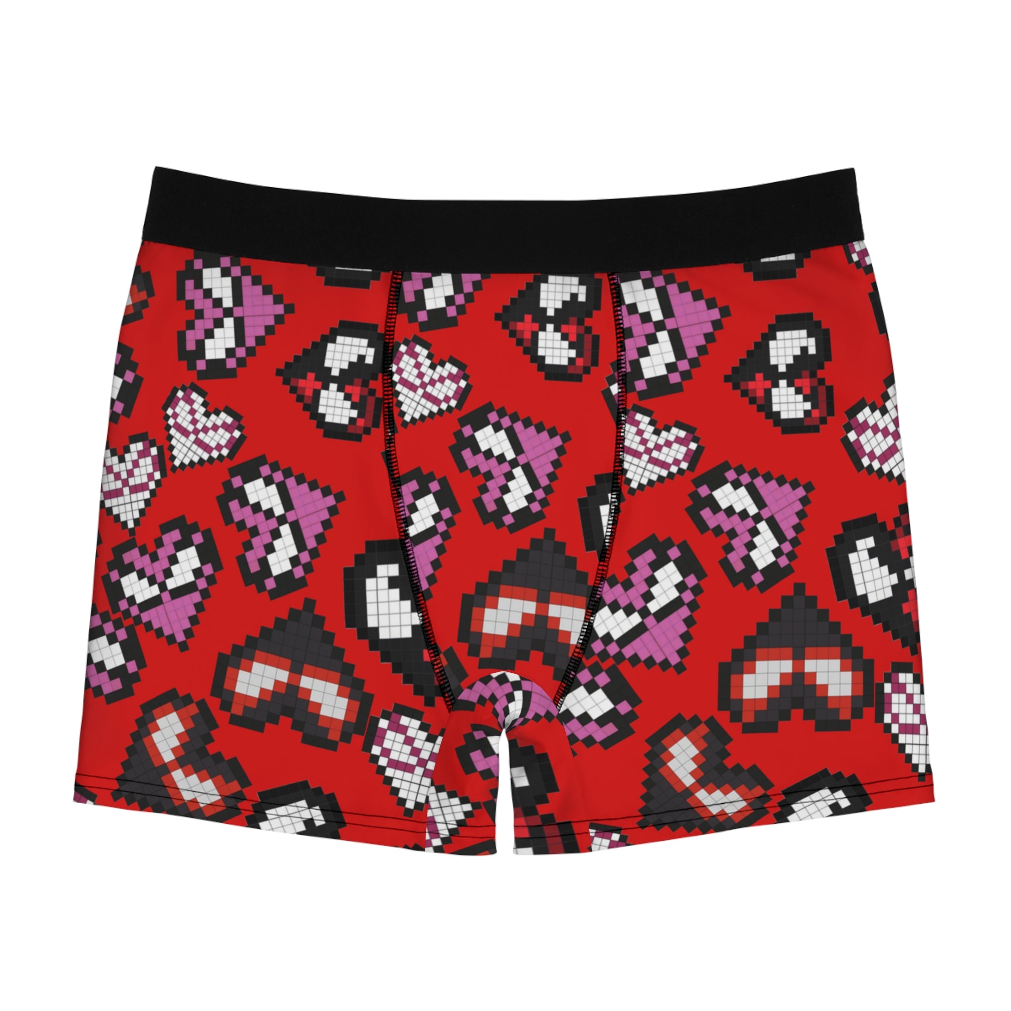 Men's boxer briefs spider hearts pixel red