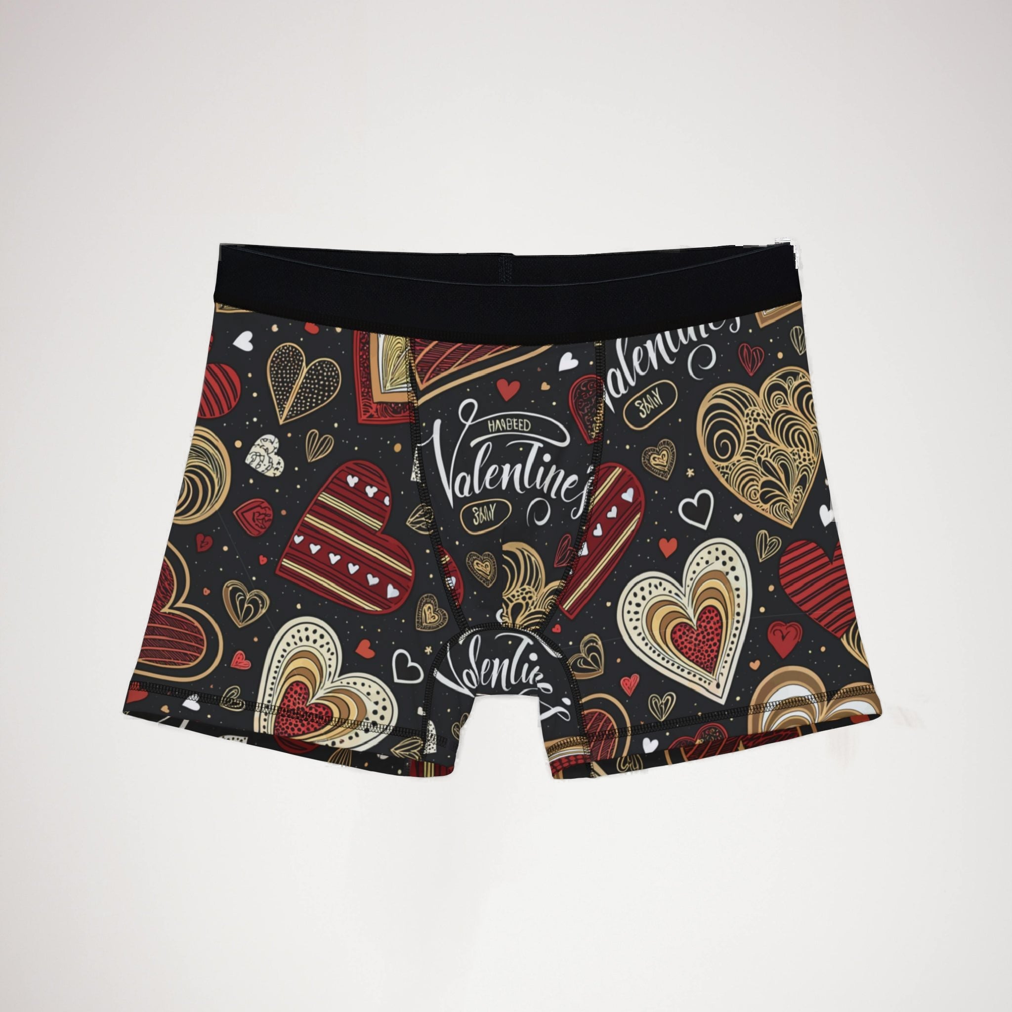 Men's boxers valentine heart retro two