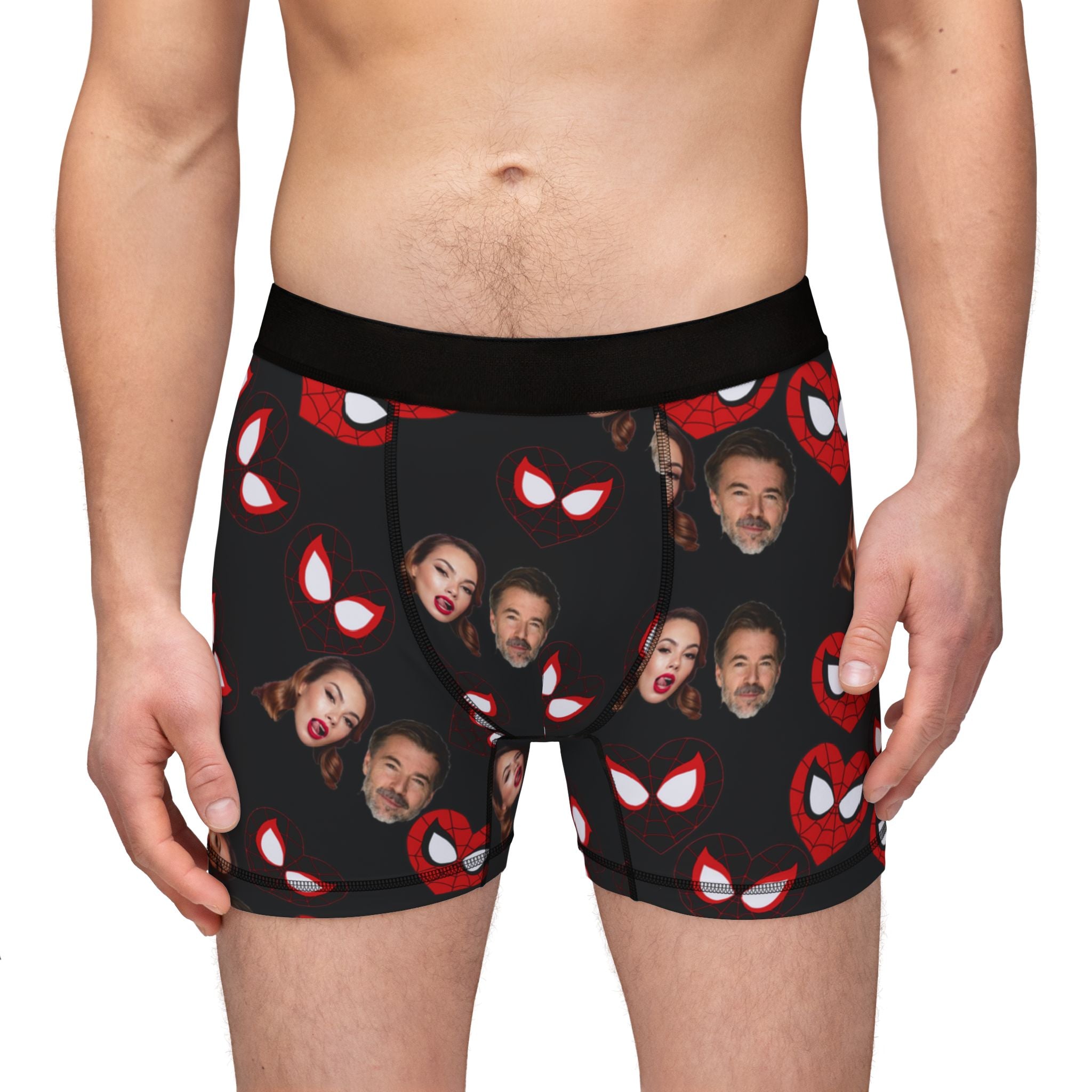 Men's boxers spider hearts his her faces black