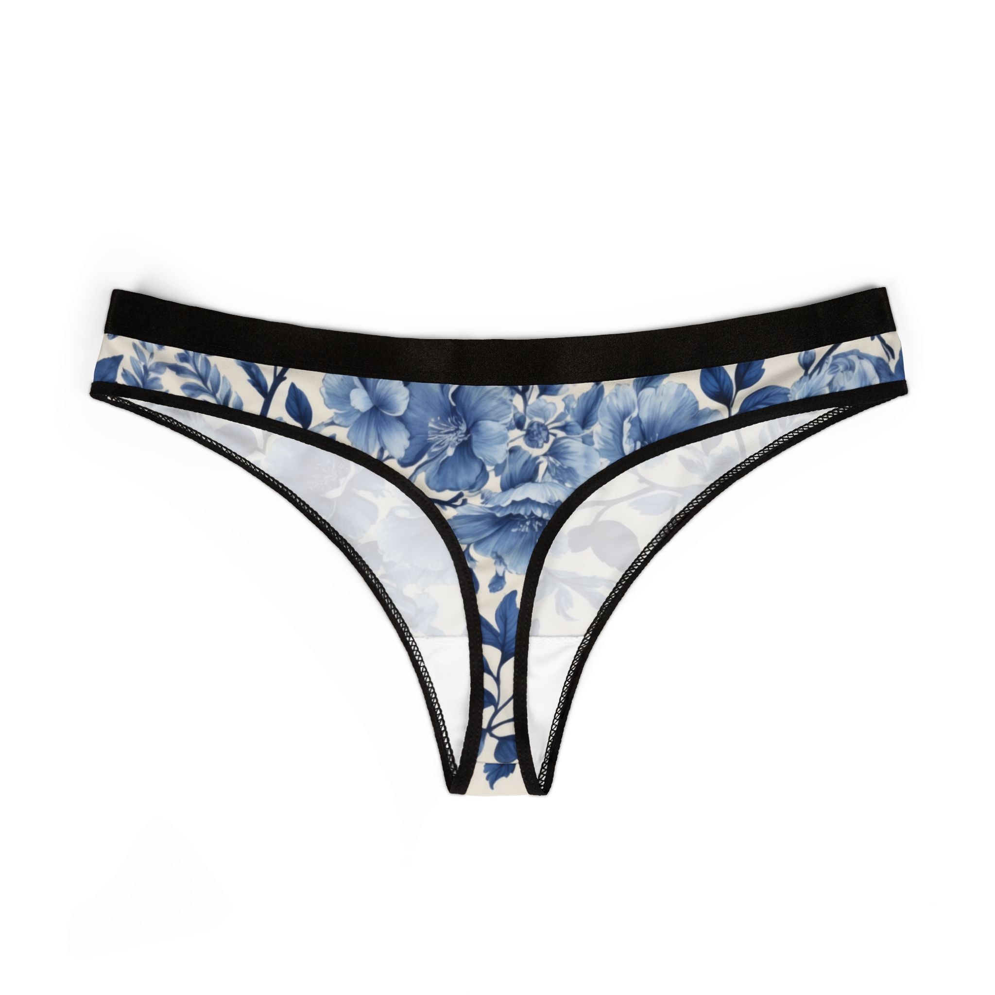 Women's thongs blue french toile