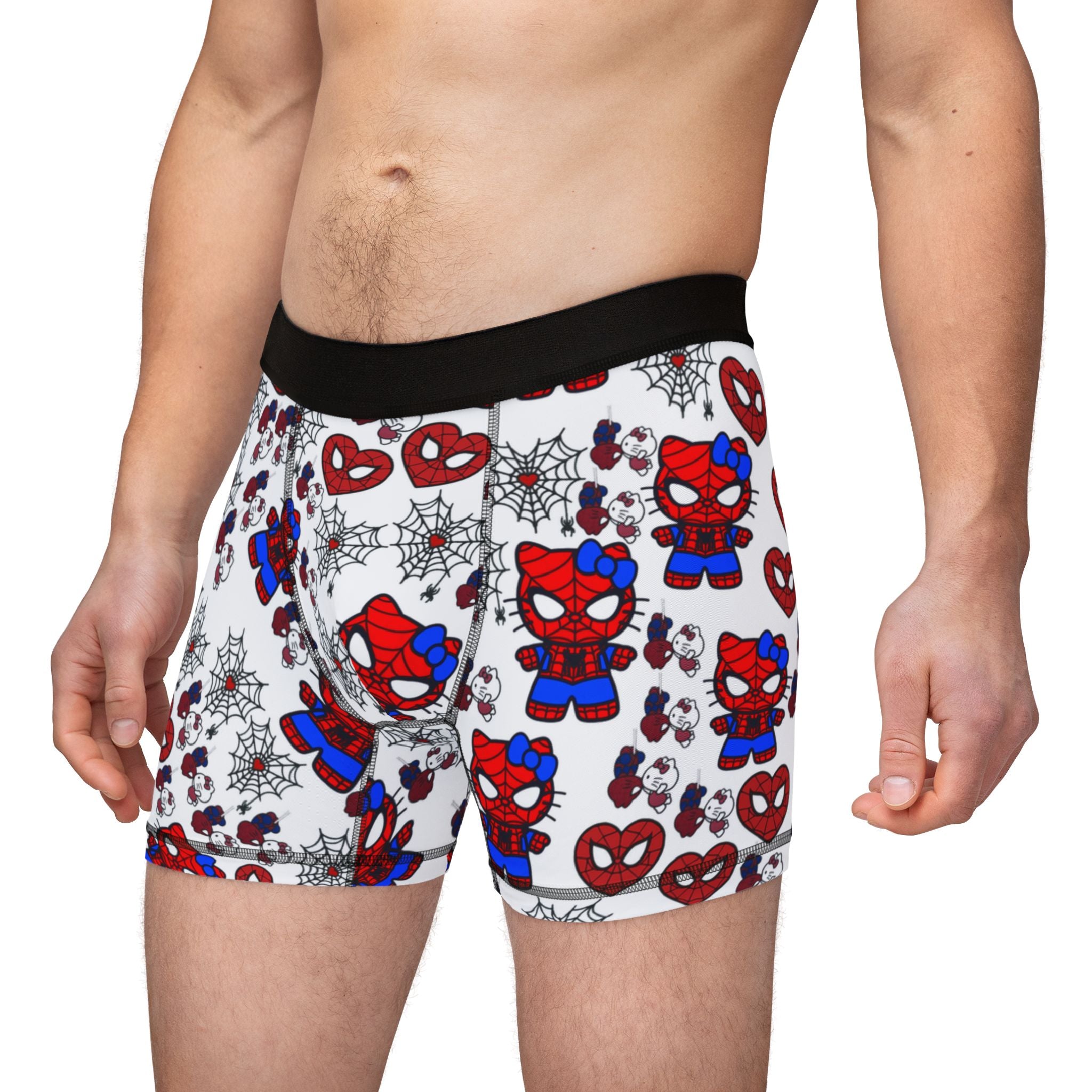 Men's boxers spider kitty kiss white