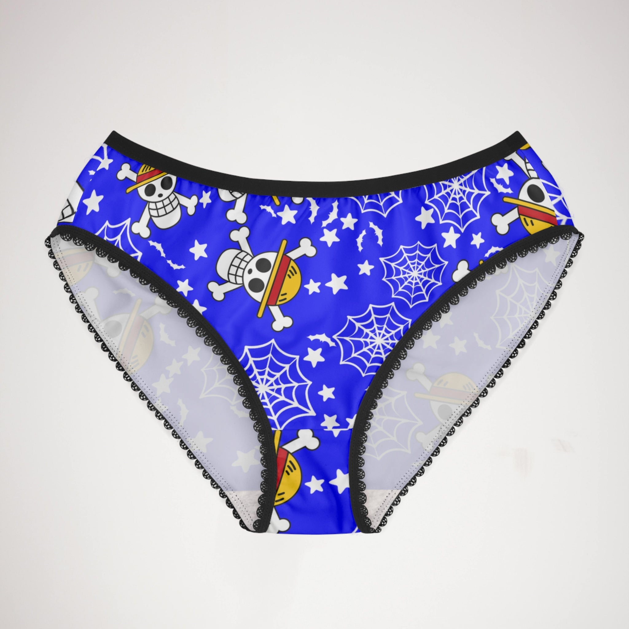 Women's briefs skull anime bats pumpkin halloween blue