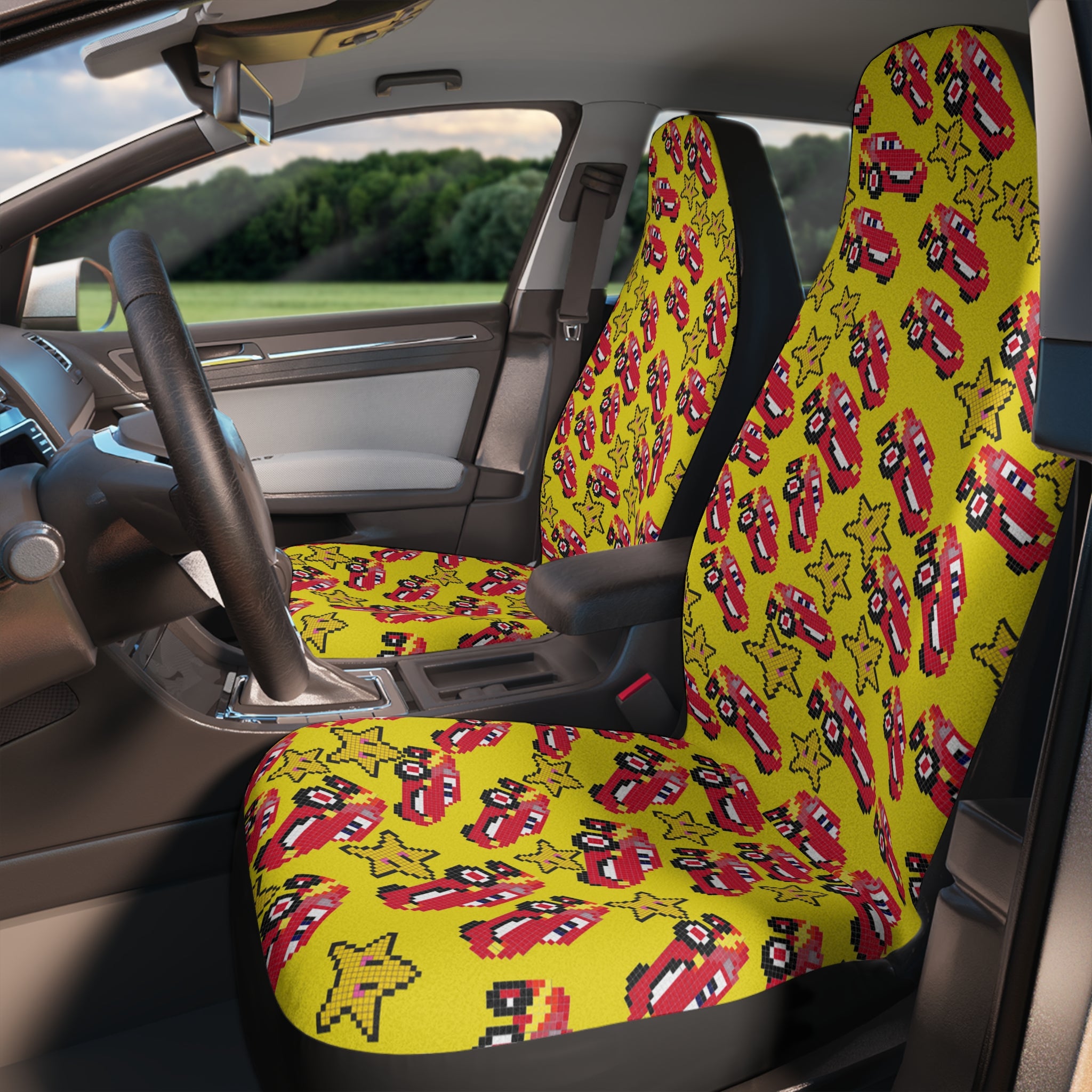 Car seat covers mcqueen stars yellow