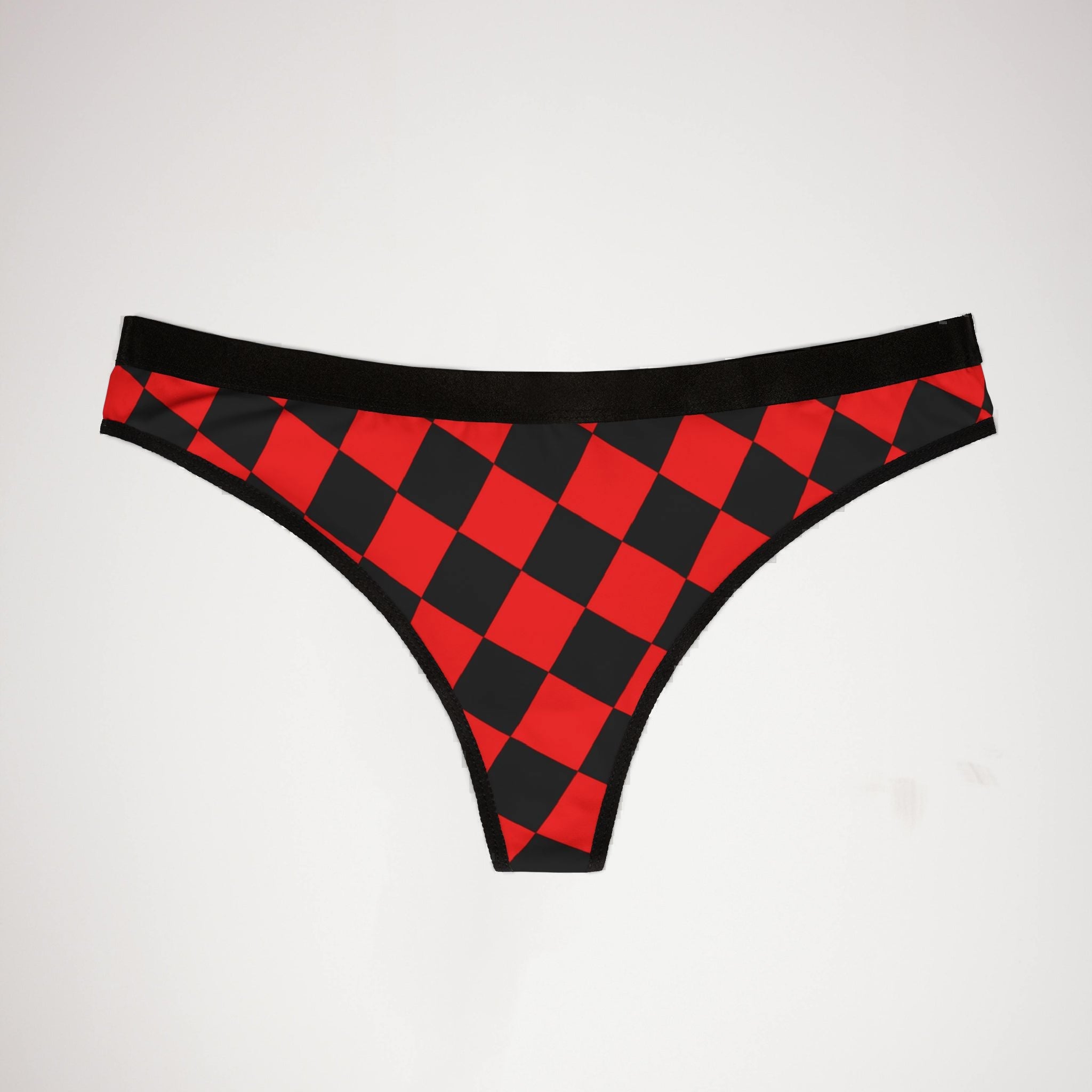 Women's thongs black and red