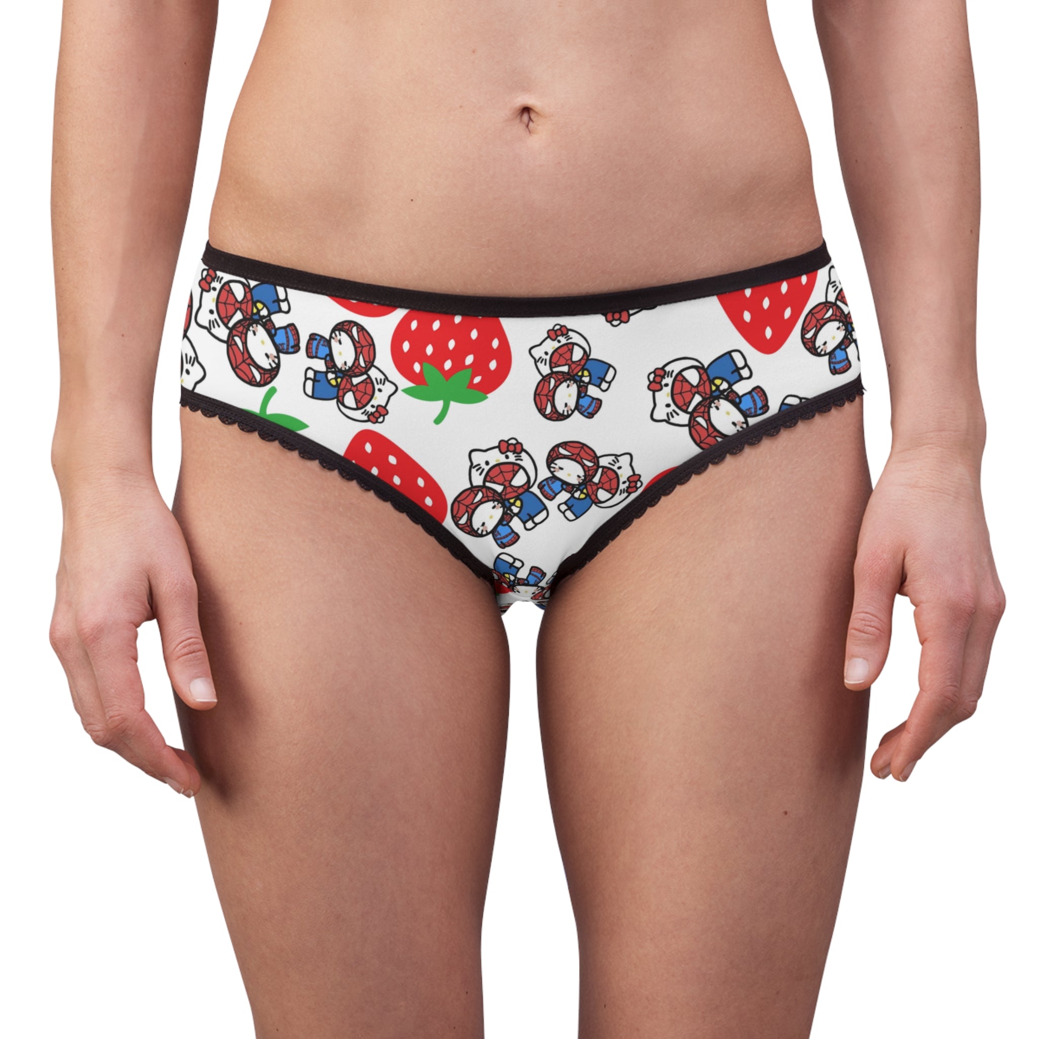 Women's briefs spider kitty strawberry white