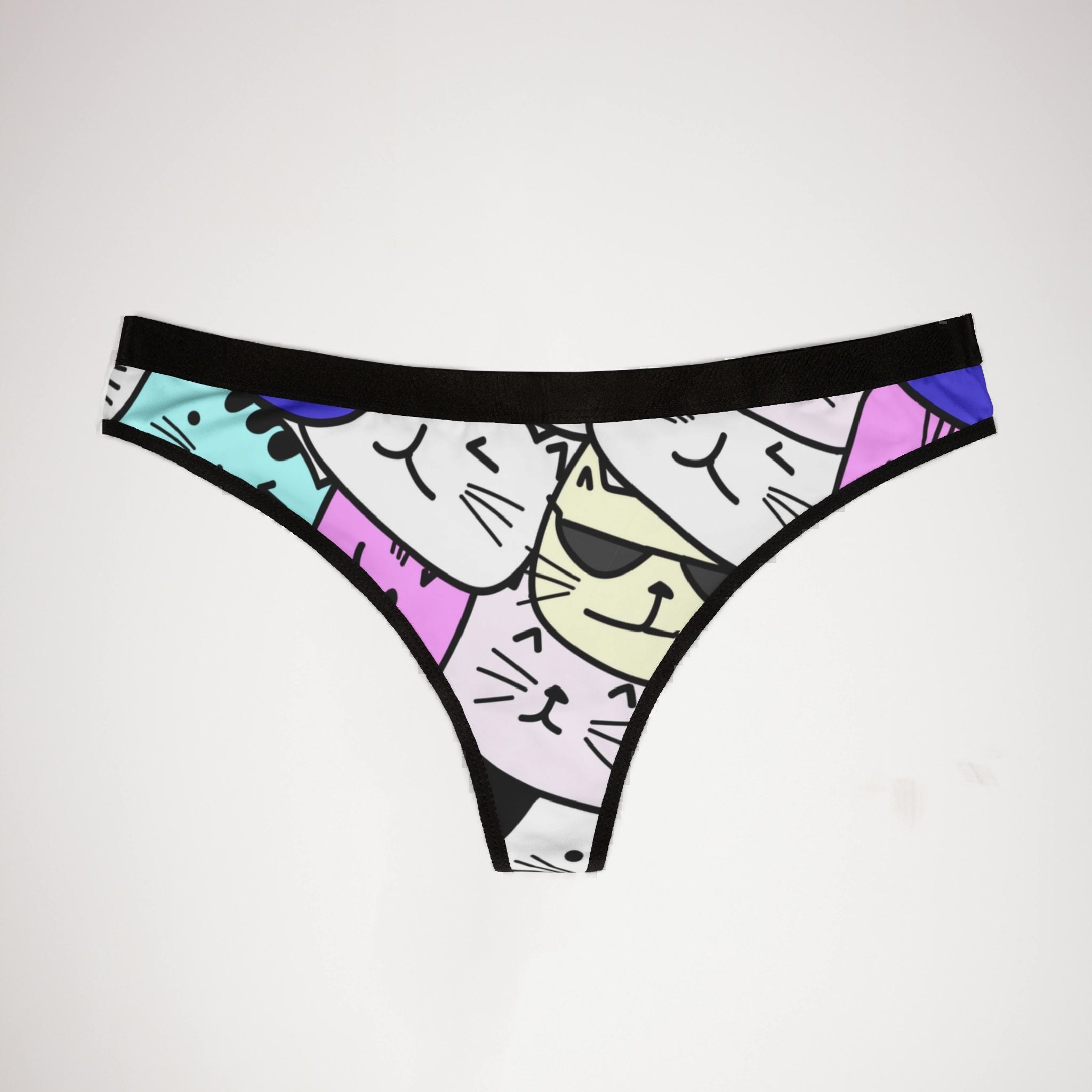 Women's thongs cute cat