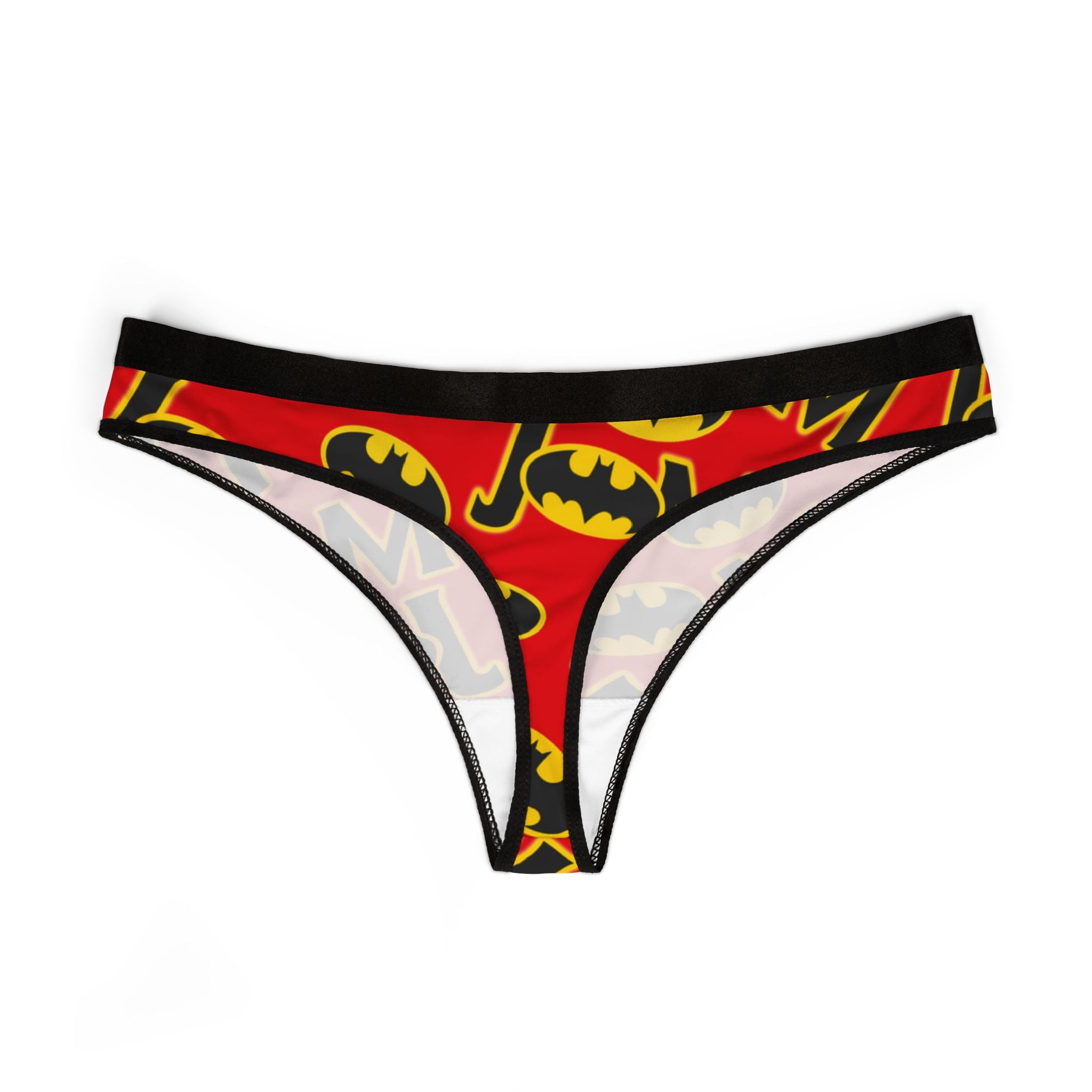 Women's thongs batman love valentine letters red