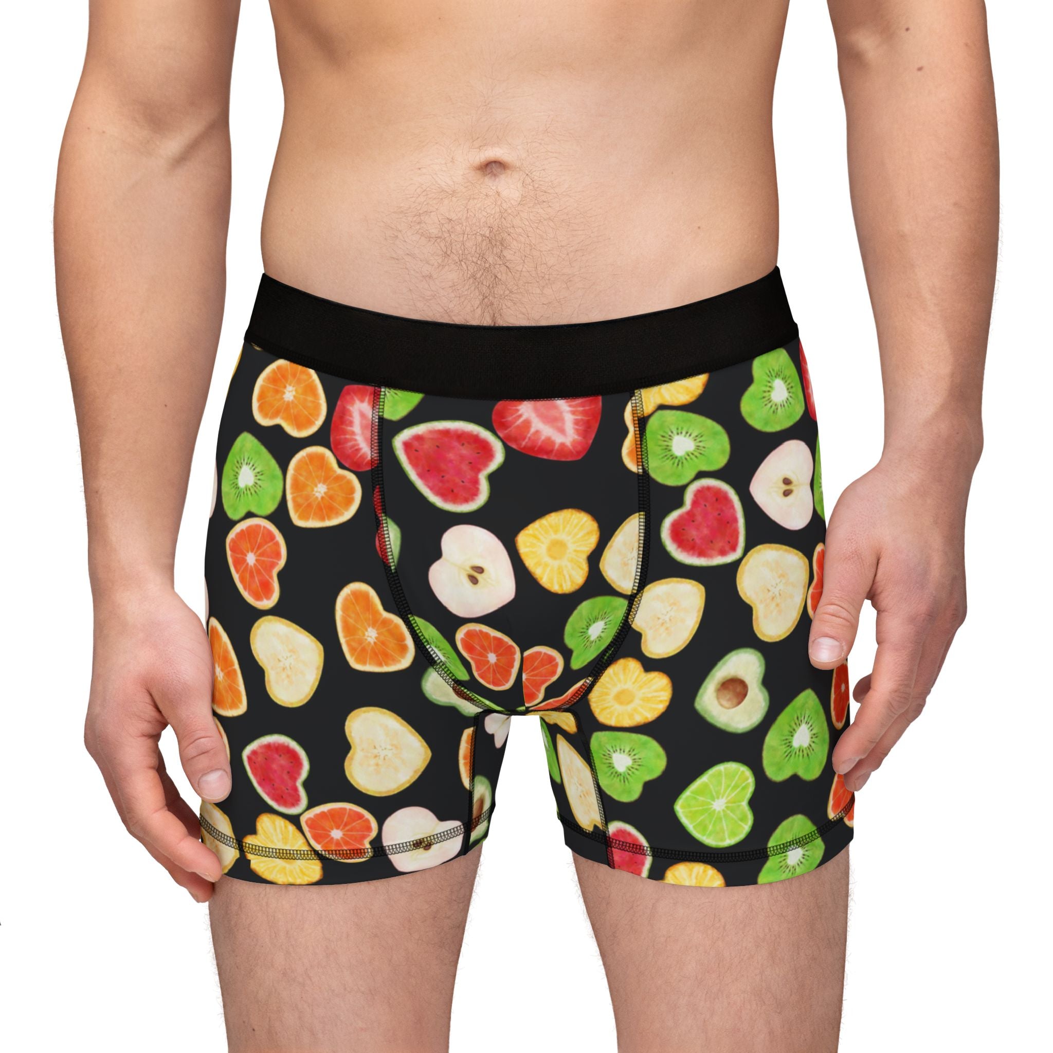 Men's boxers heart fruits black