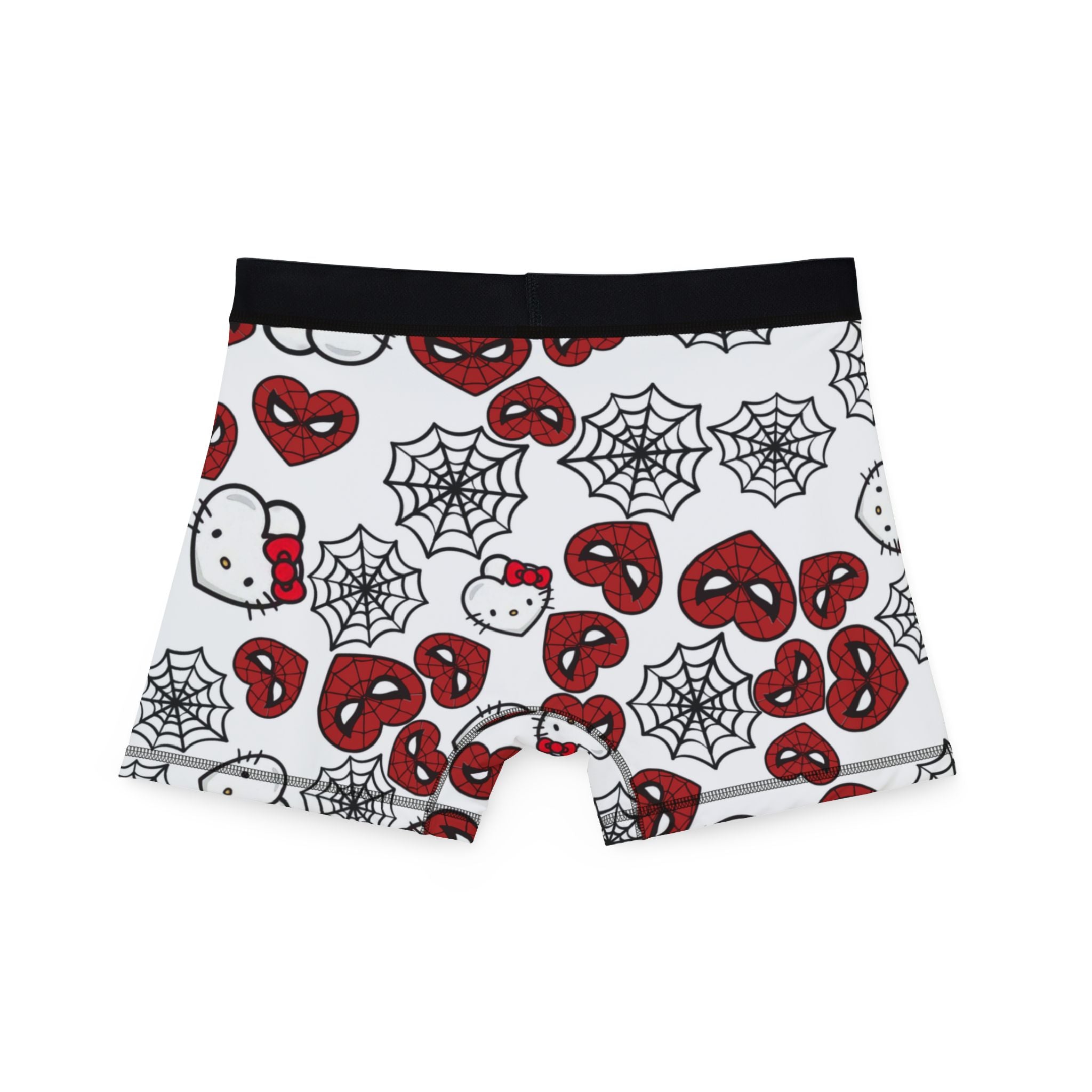 Men's boxers kitty spider web heart white