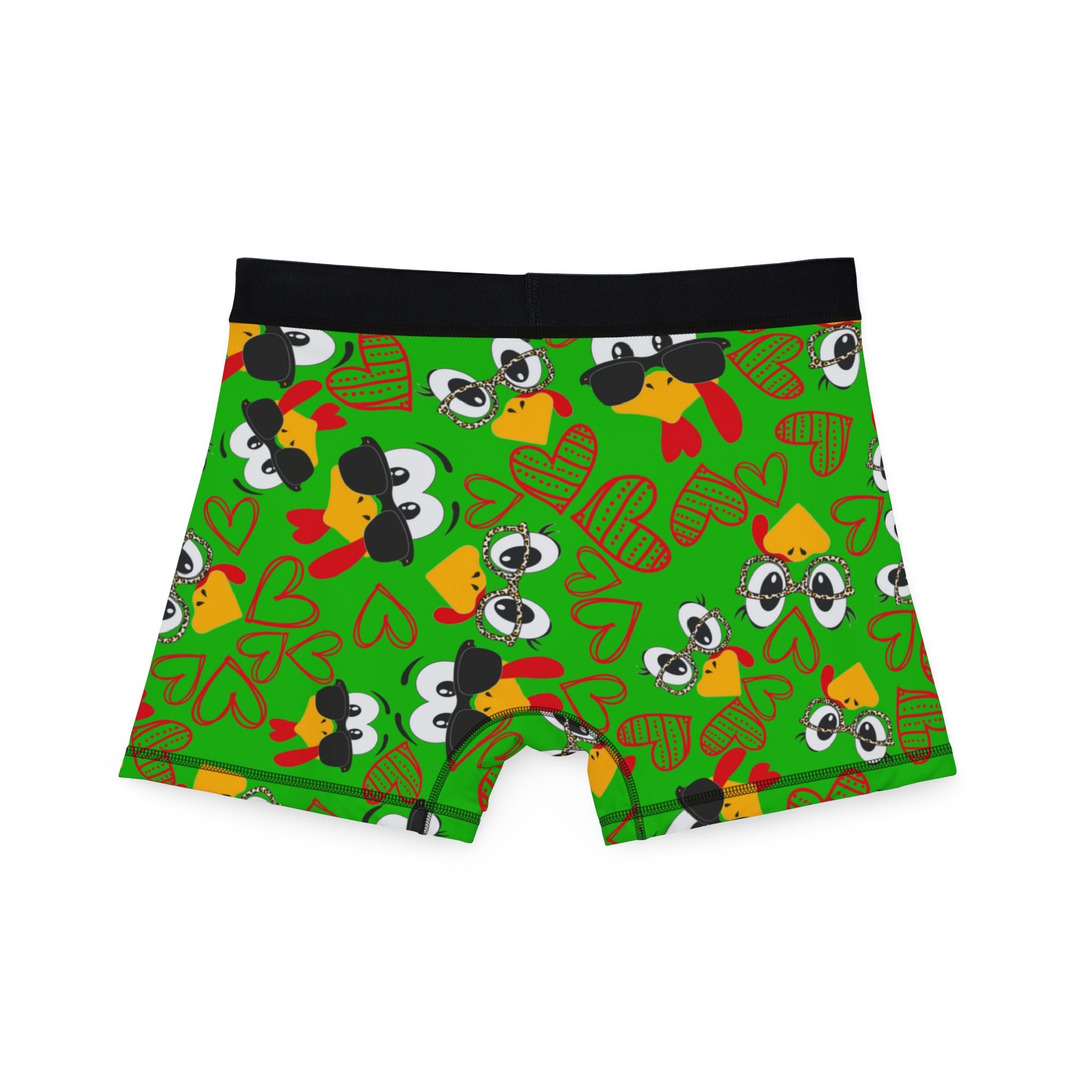 Men's boxers Mr Turkey Mrs Turkey valentine hearts Thanksgiving green