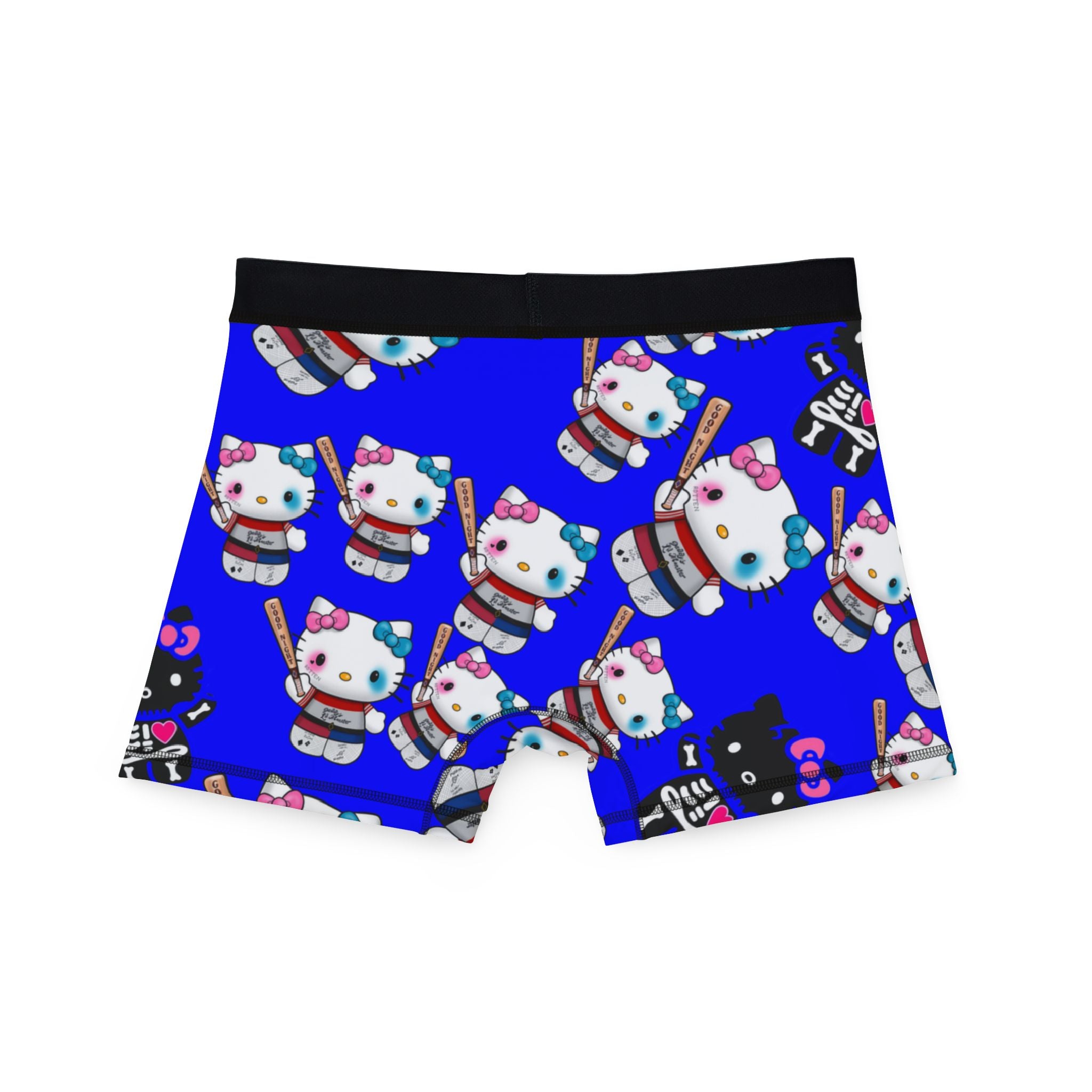 Men's boxers kitty monster Halloween bone blue