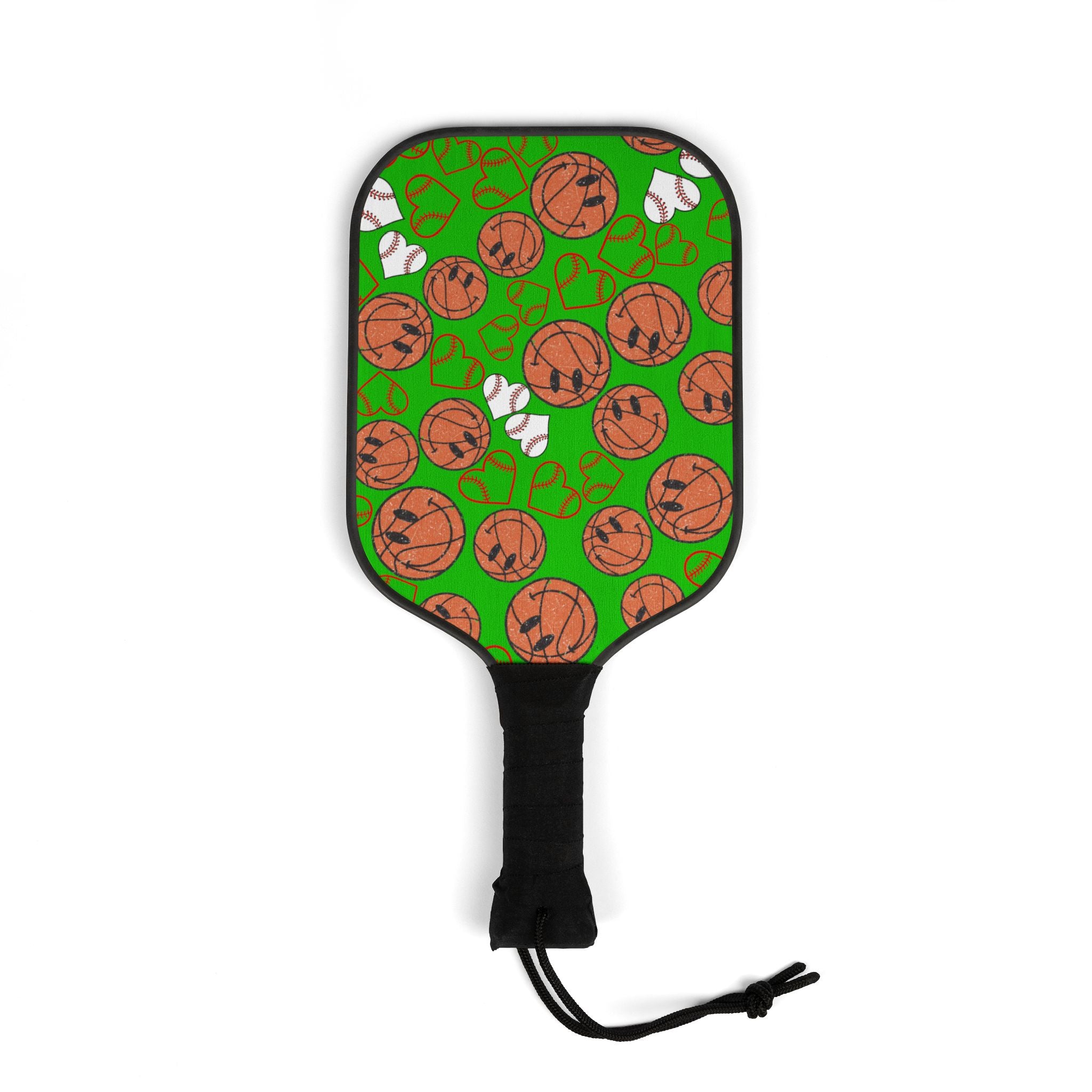 Pickleball kit (2 paddles + 2 balls + transparent bag) BasketBall hearts valentine green