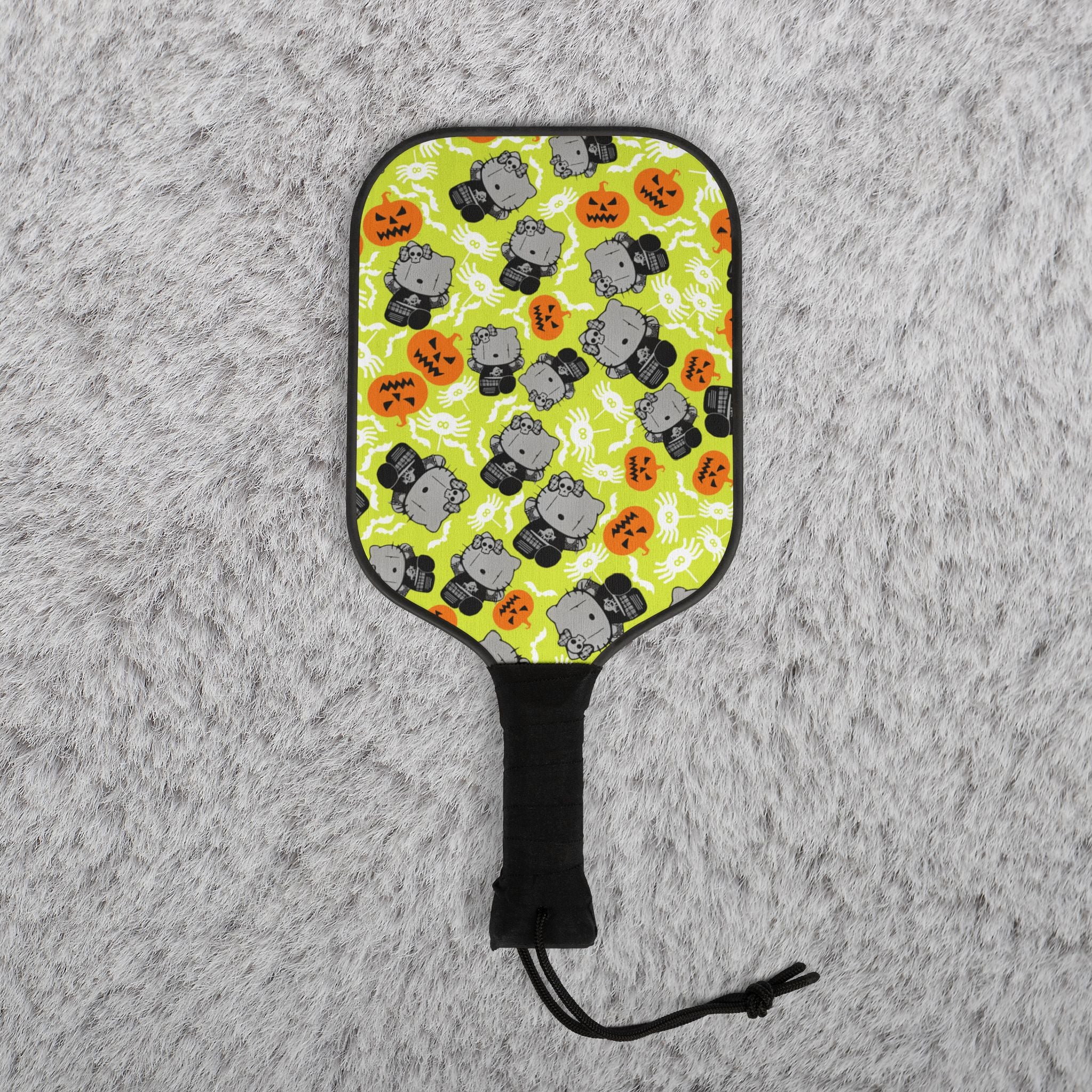 Pickleball kit (2 paddles + 2 balls + transparent bag) kitty blank pumpkin halloween yellow