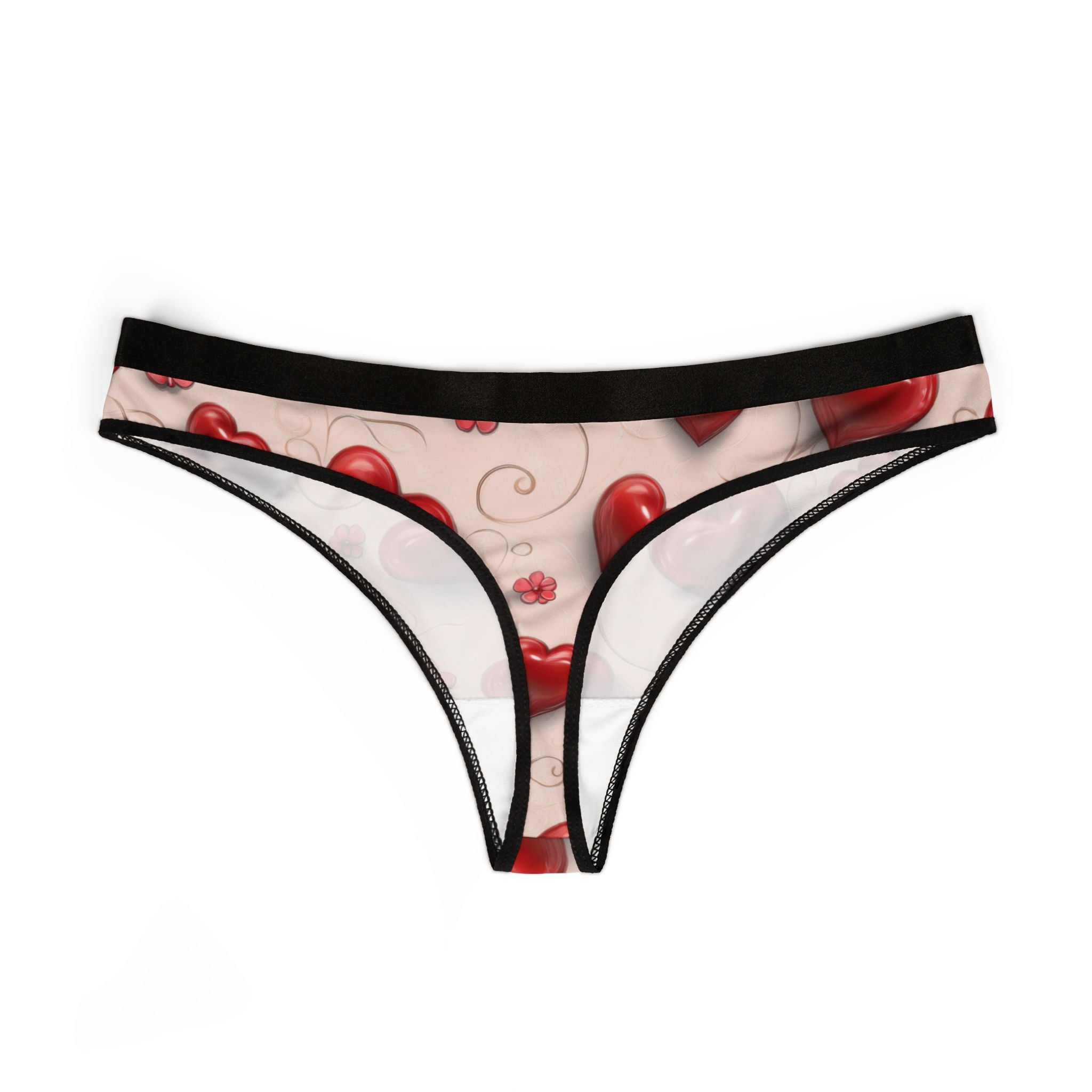 Women's thongs valentine red heart