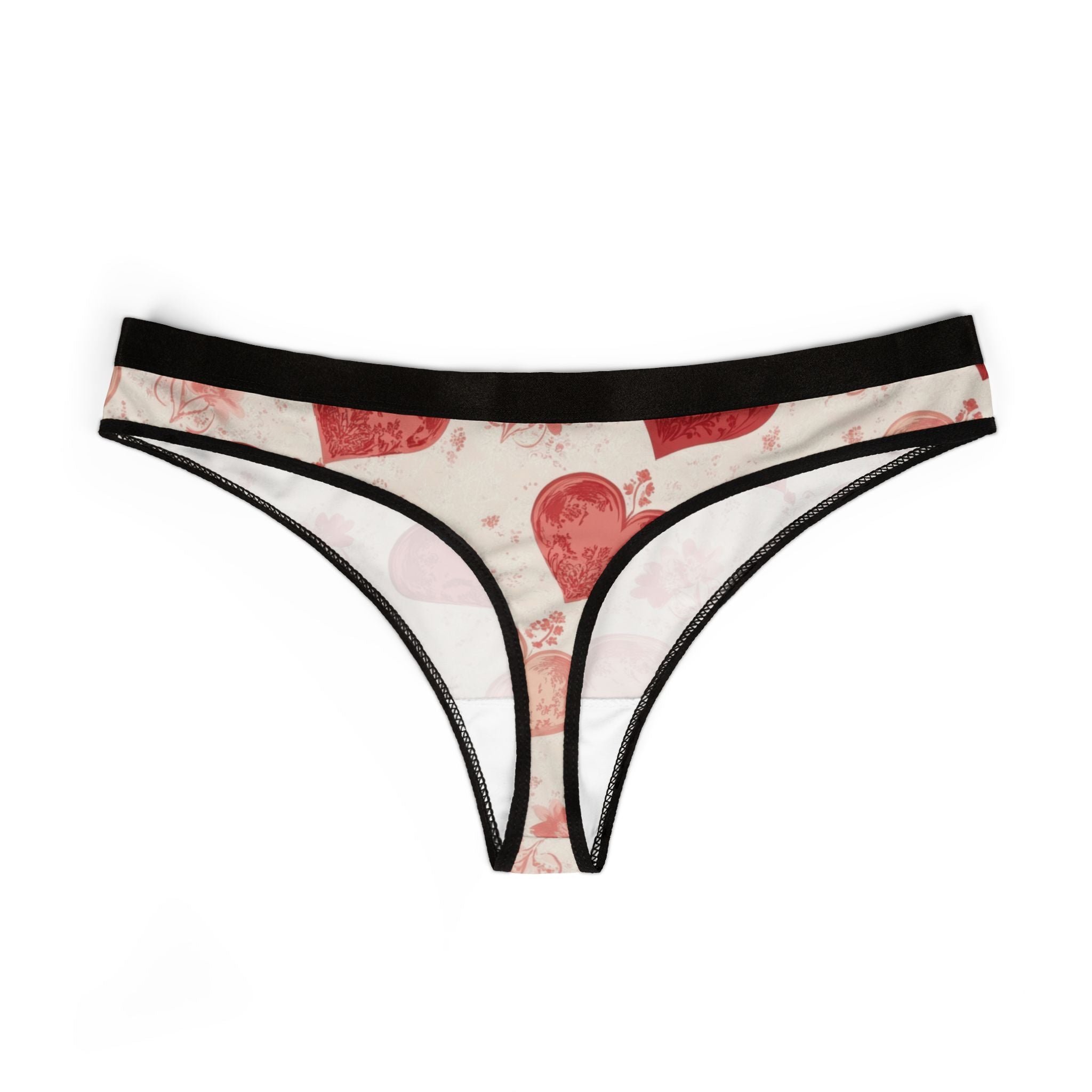 Women's thongs valentine red heart