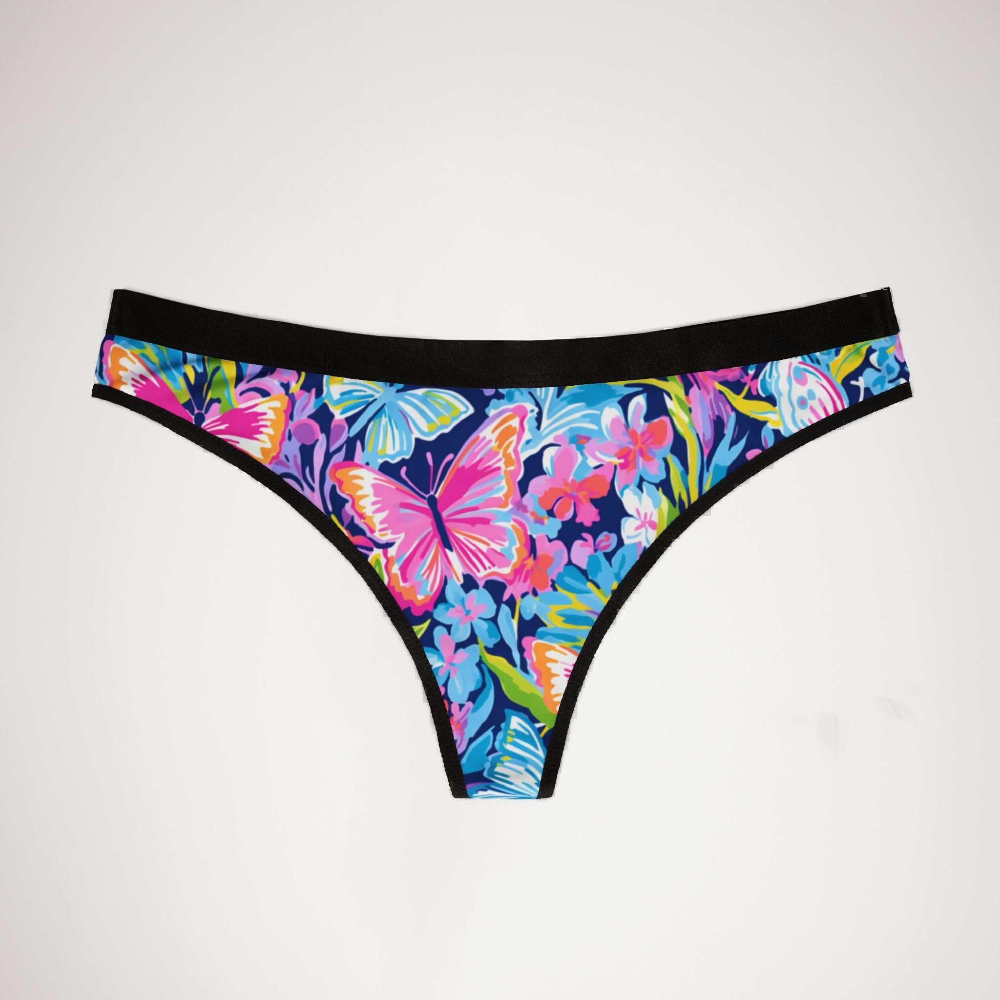 Women's thongs preppy butterflies