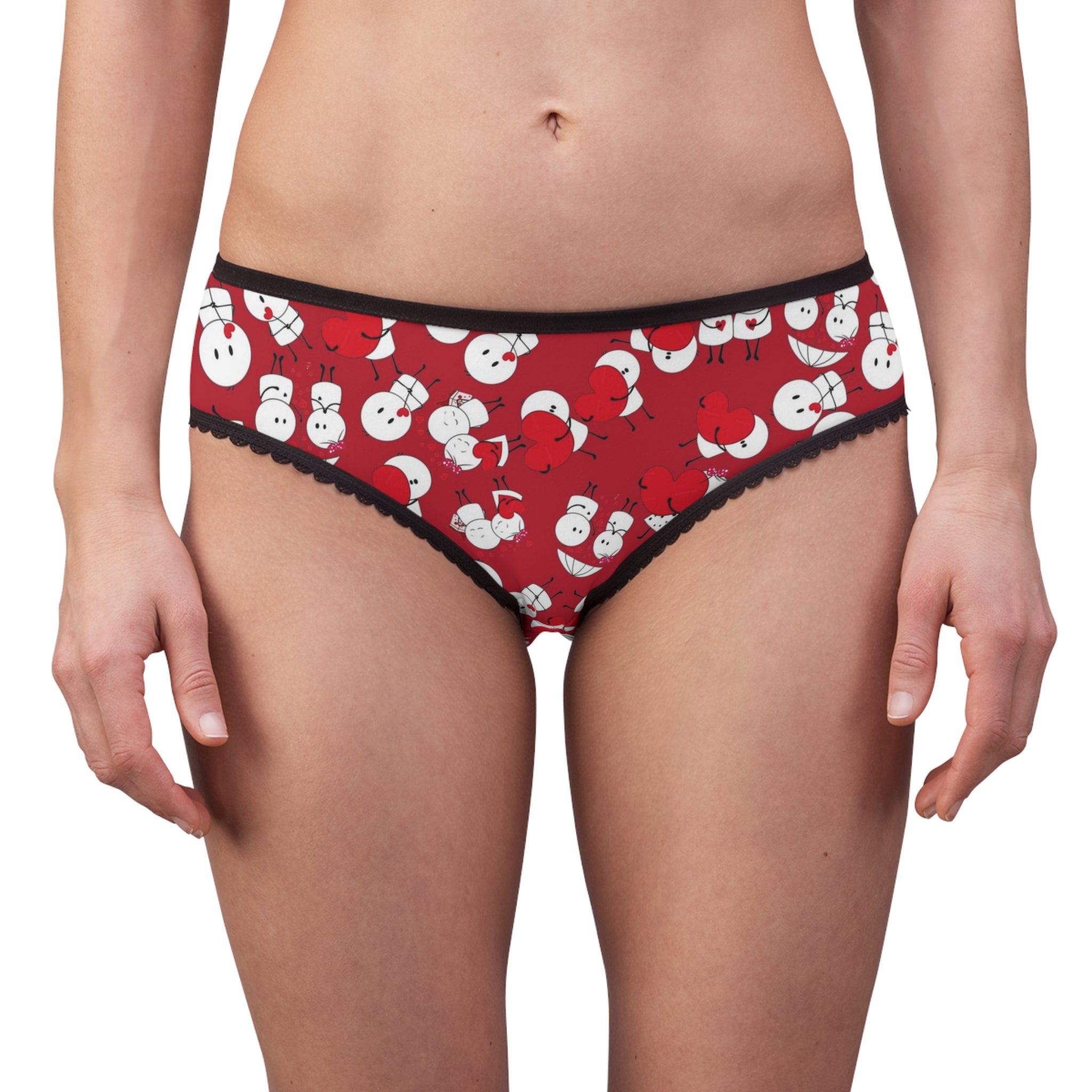 Women's briefs cute valentine love red