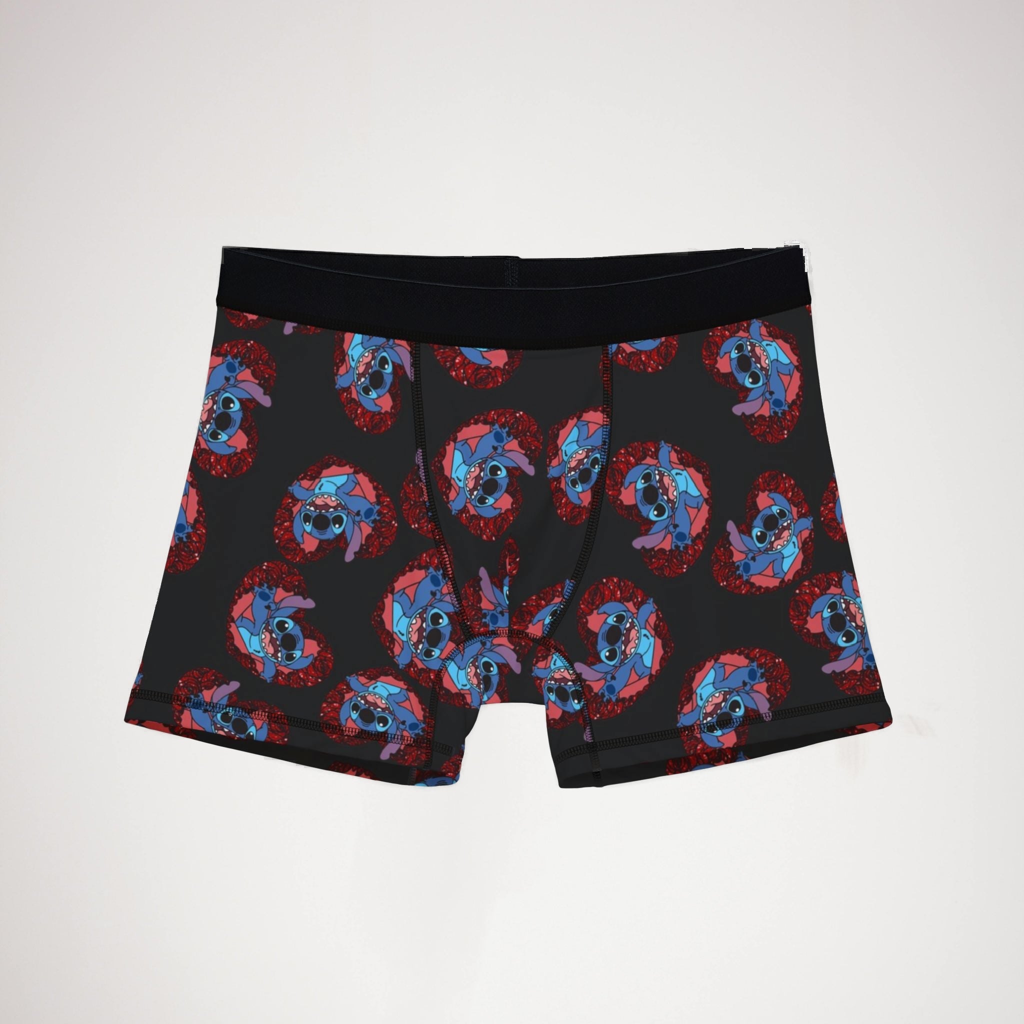 Men's boxers stitch valentine heart black