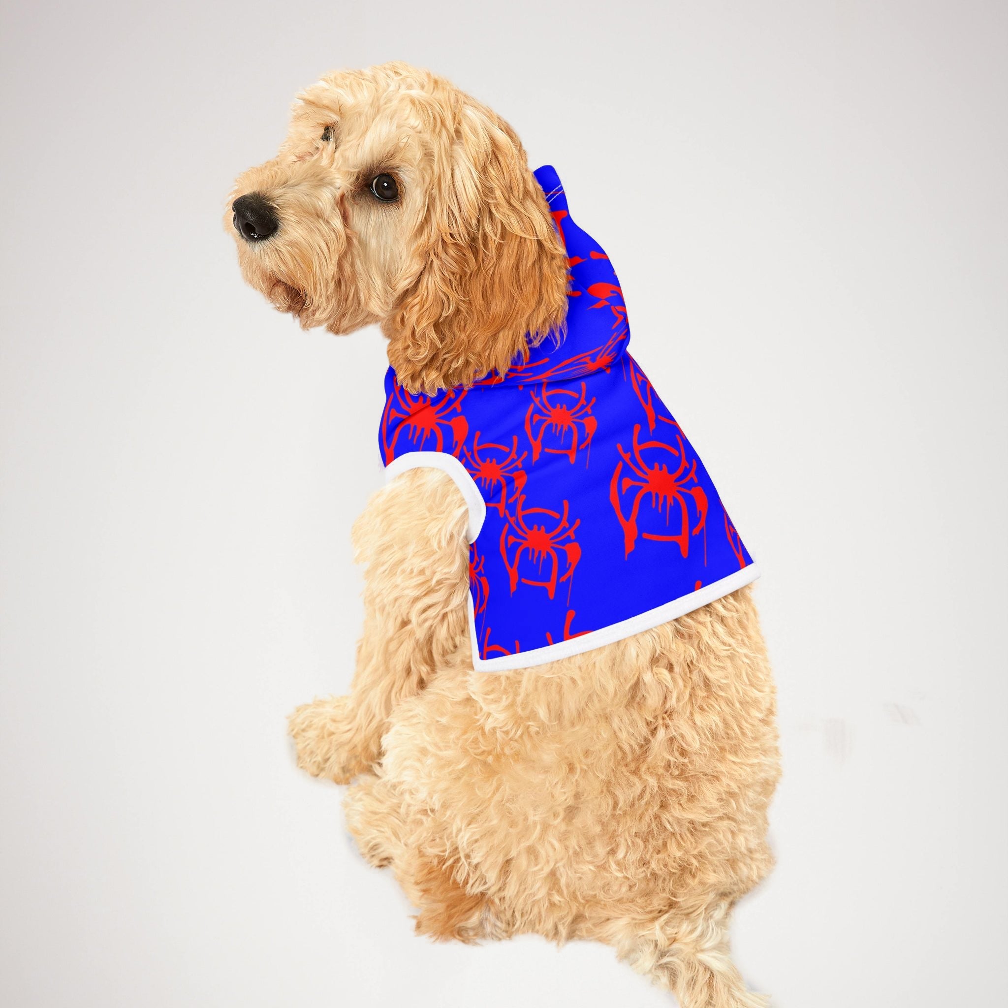 Pet hoodie only spider web blue