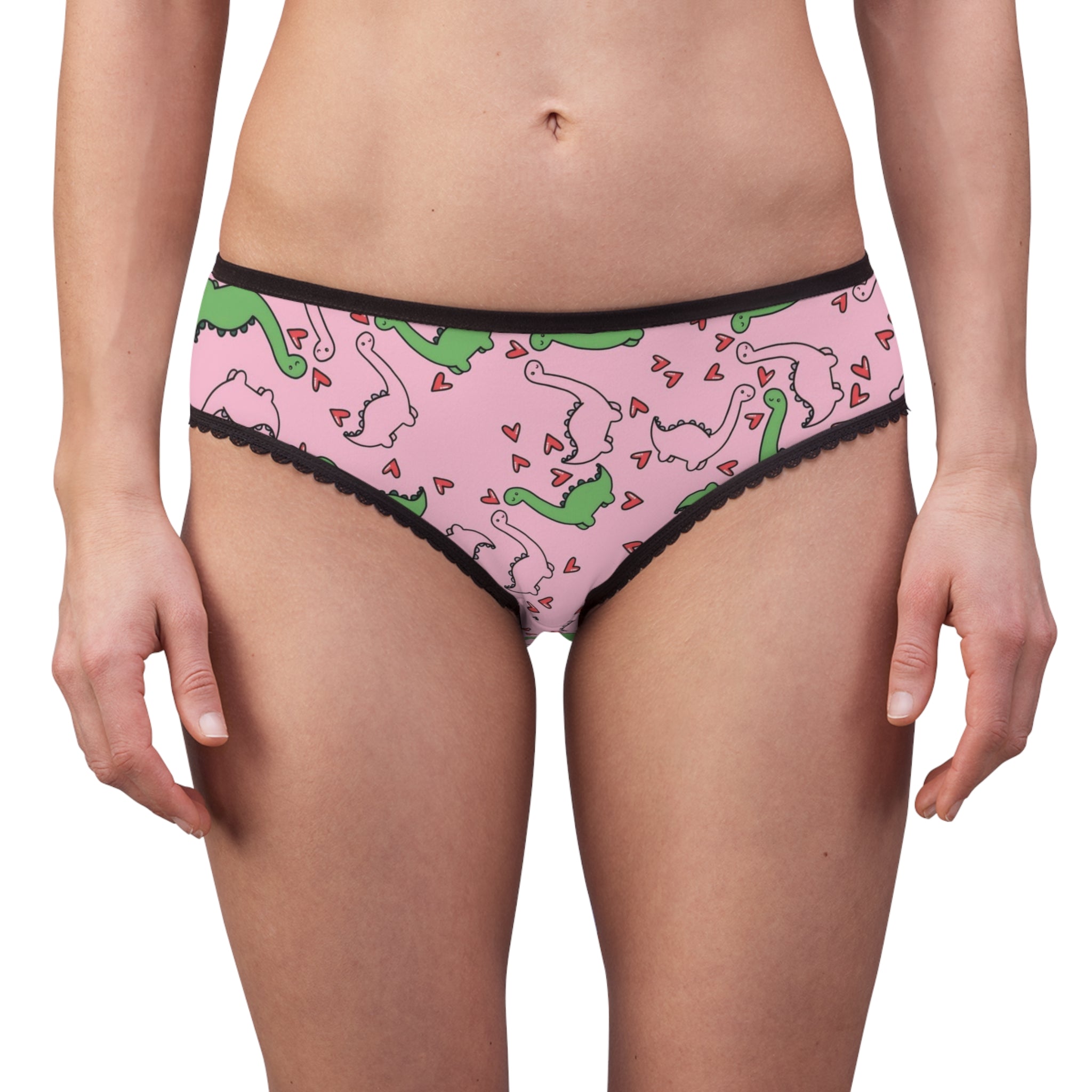 Women's briefs dinosaur valentine heart pink