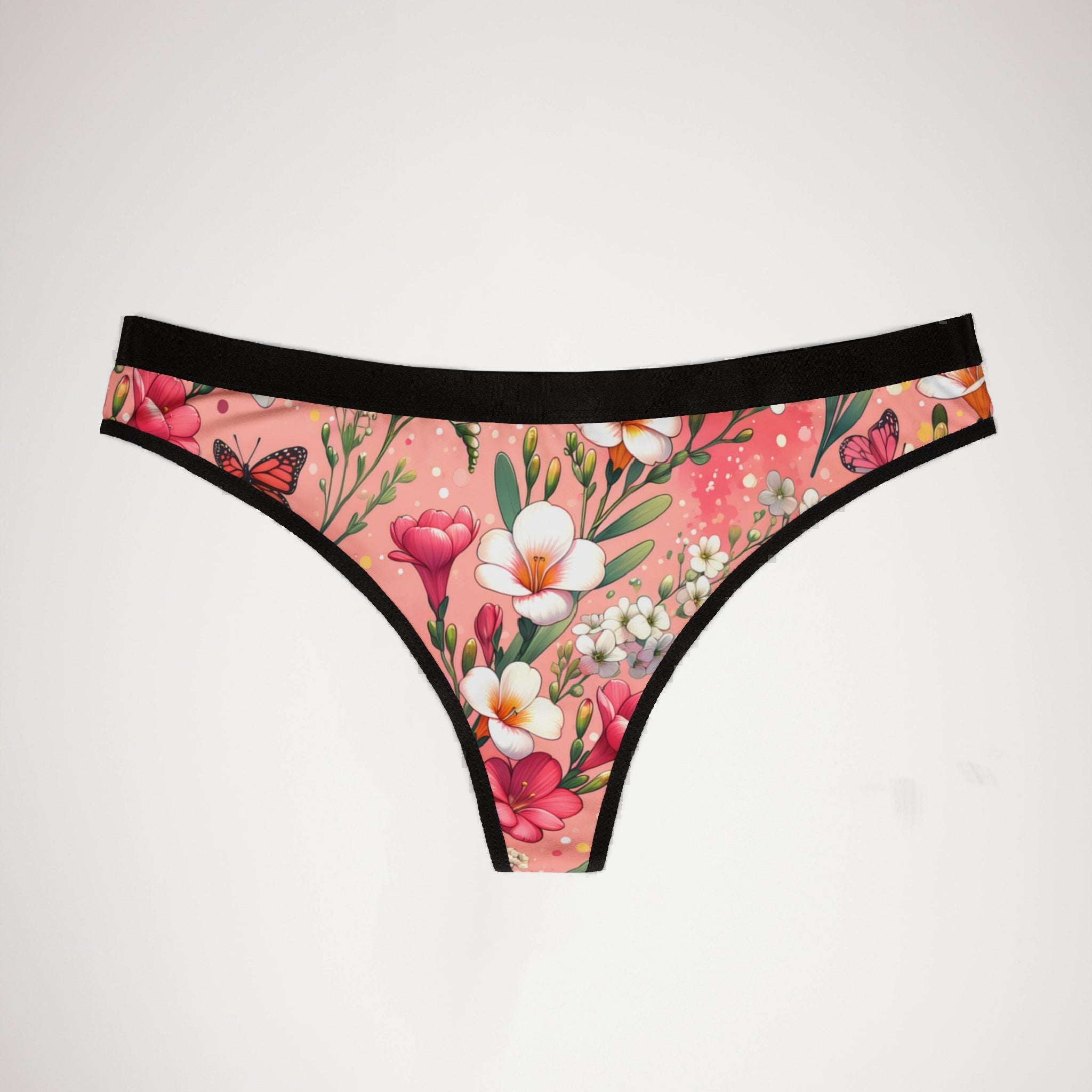 Women's thongs vibrant spring floral