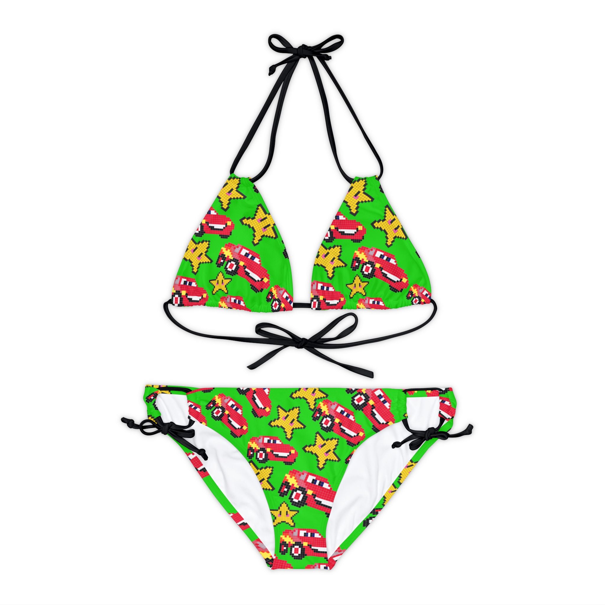 Strappy bikini set mcqueen stars green