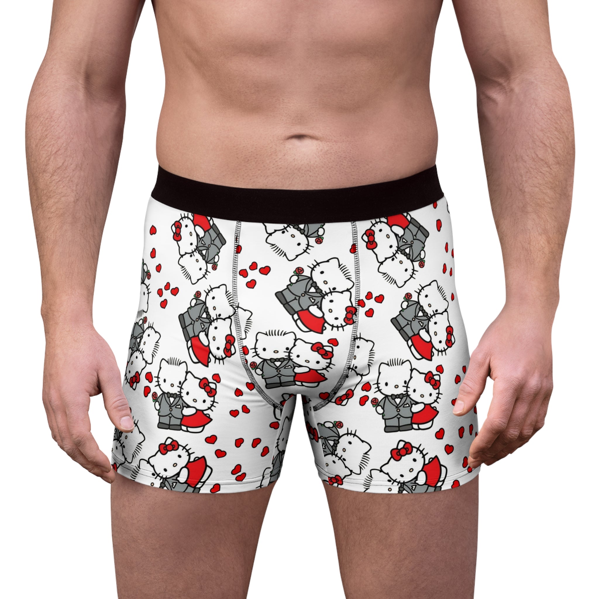 Men's boxer briefs kitty wedding anniversary white