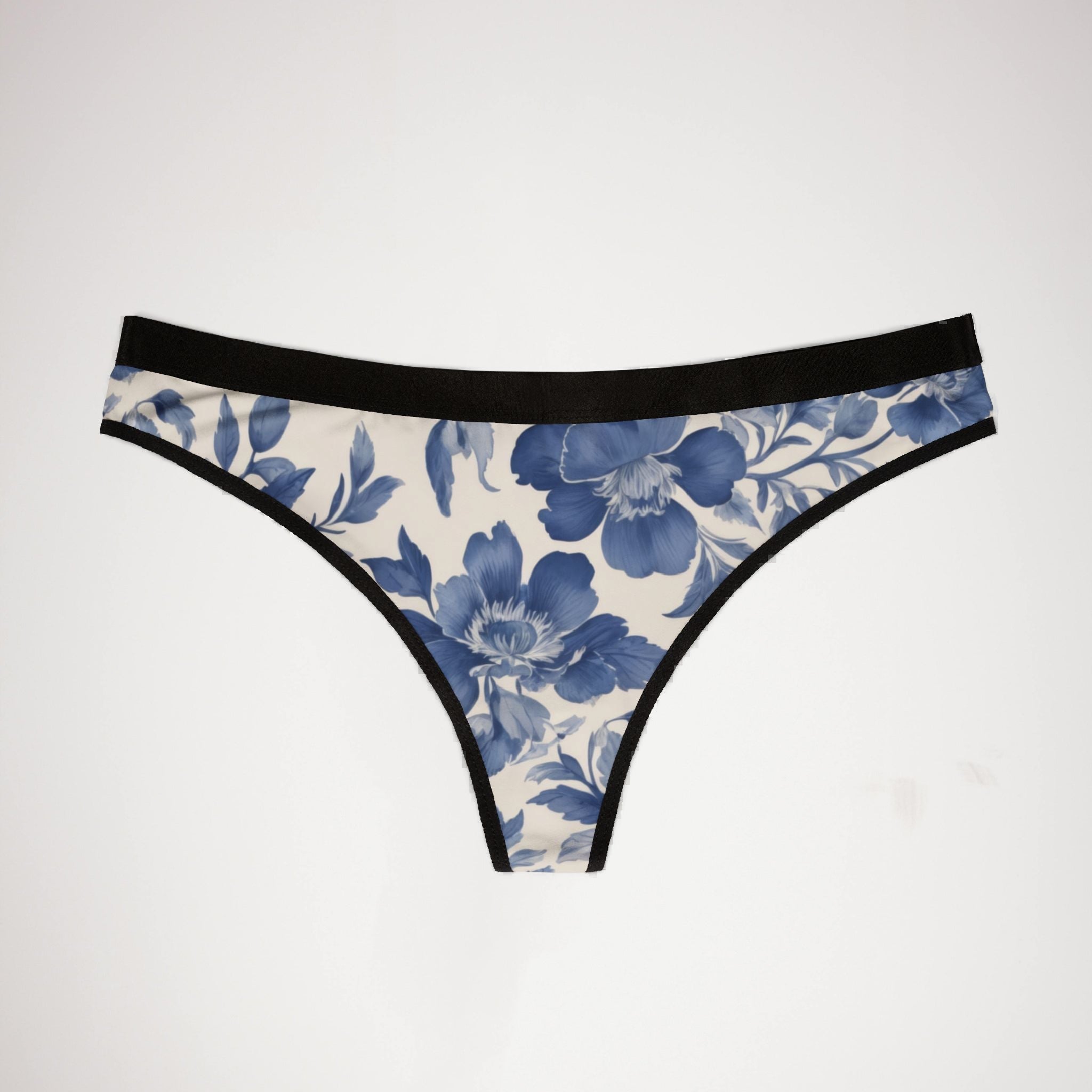 Women's thongs blue french toile