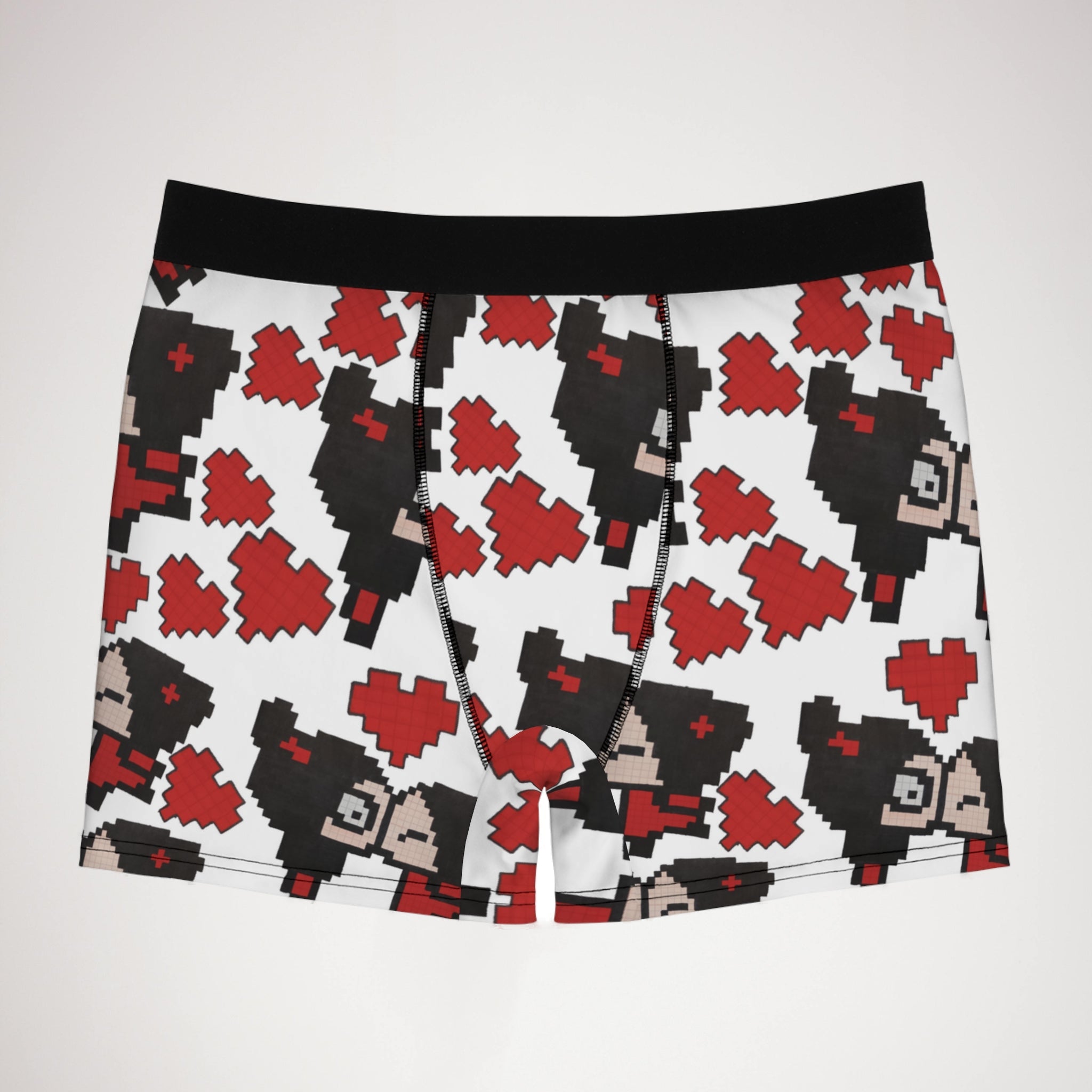 Men's boxer briefs pixel pucca kiss heart white