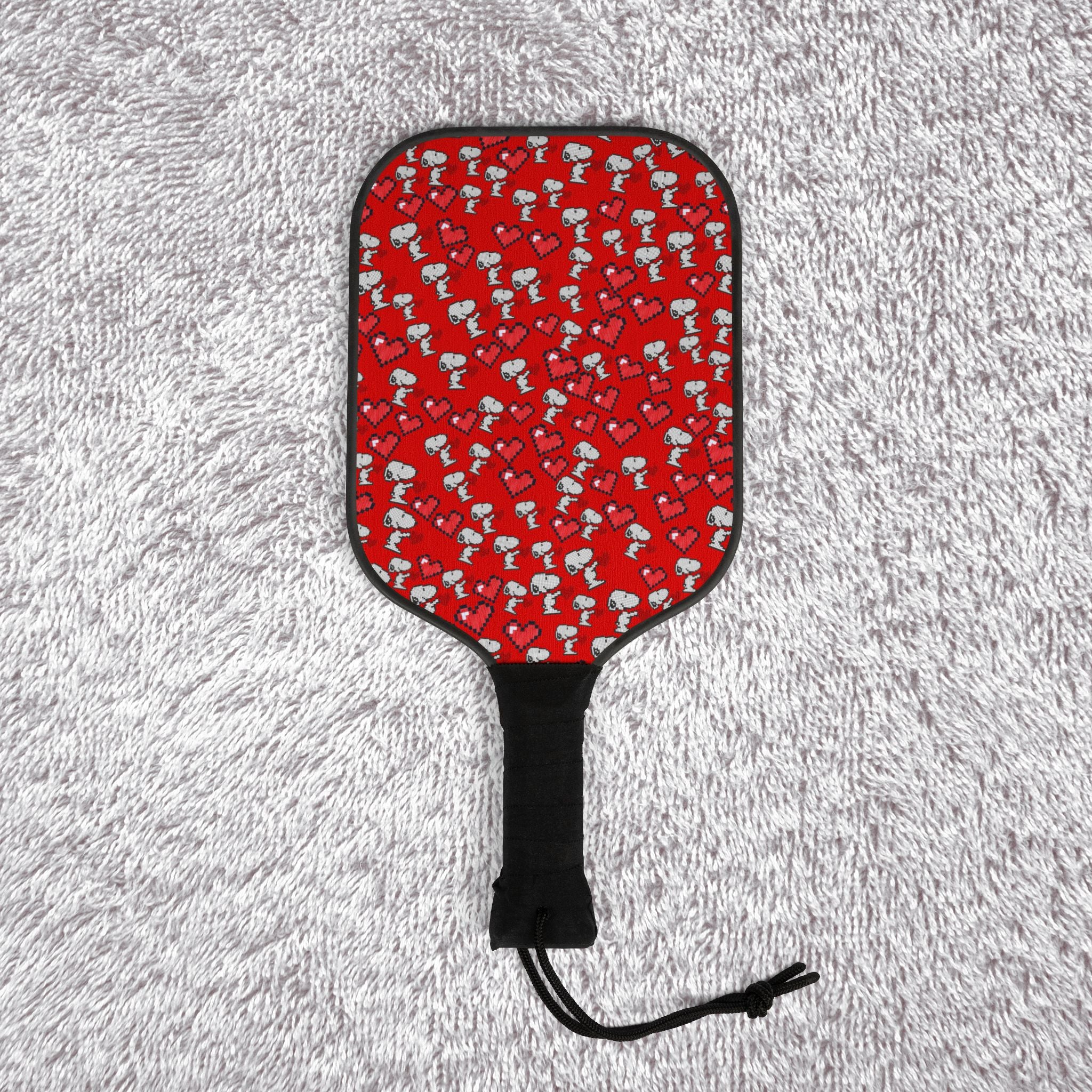 Pickleball kit (2 paddles + 2 balls + transparent bag) snoopy hearts valentine red