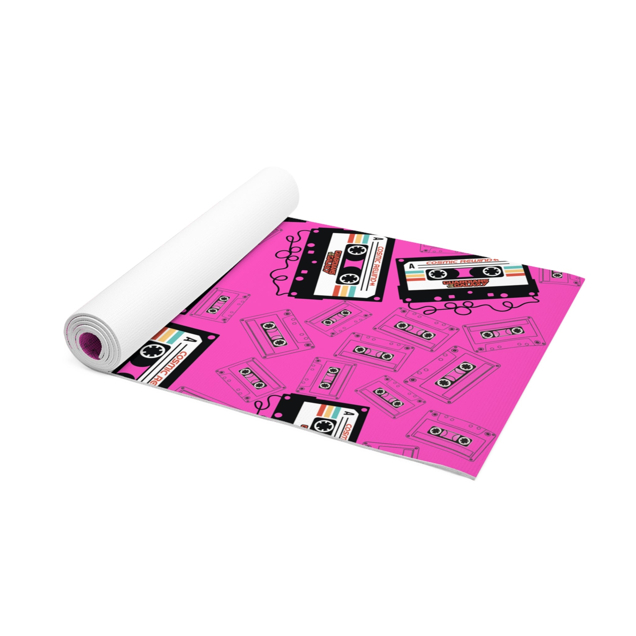 Foam yoga mat cosmic rewind cassette pink