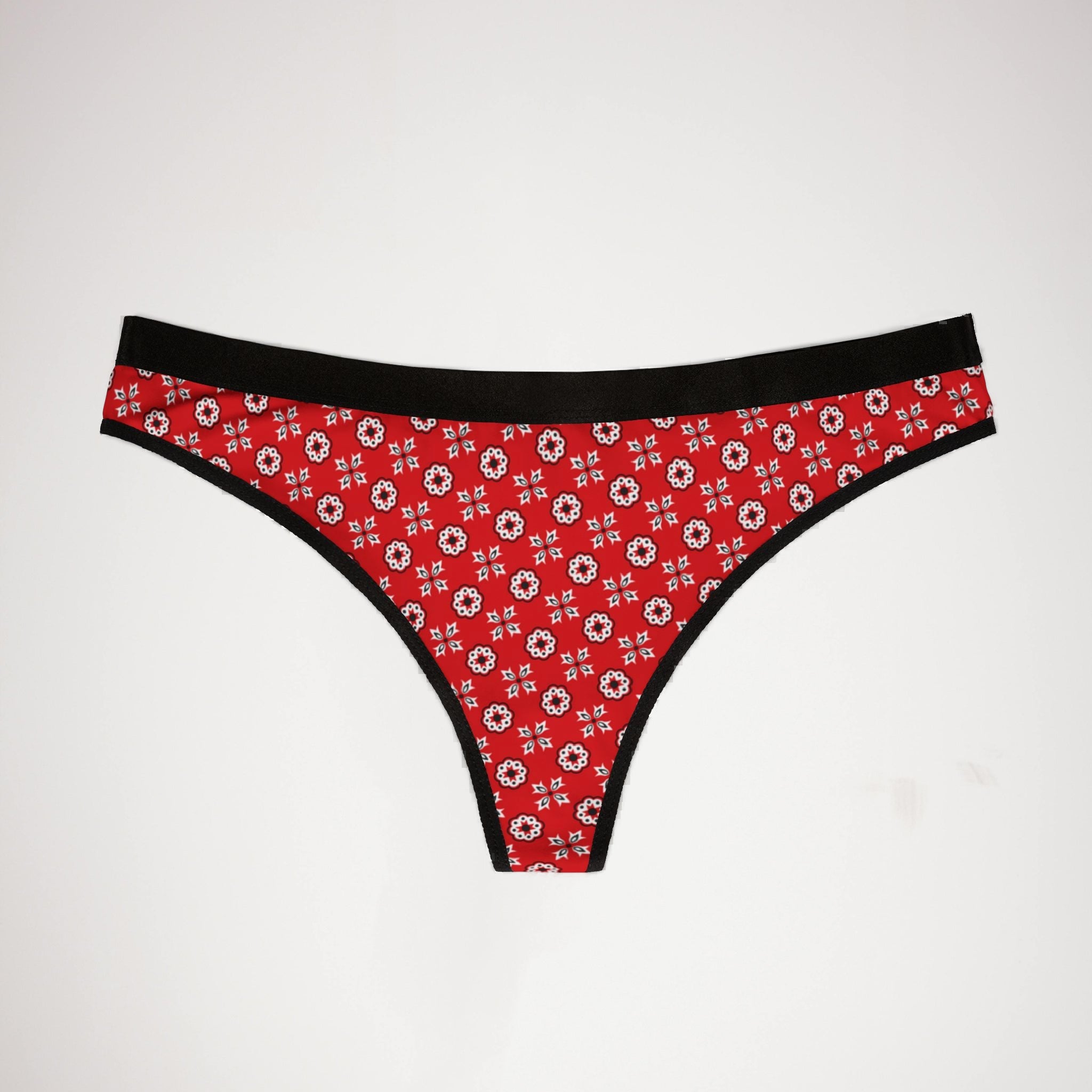 Women's thongs red bandana