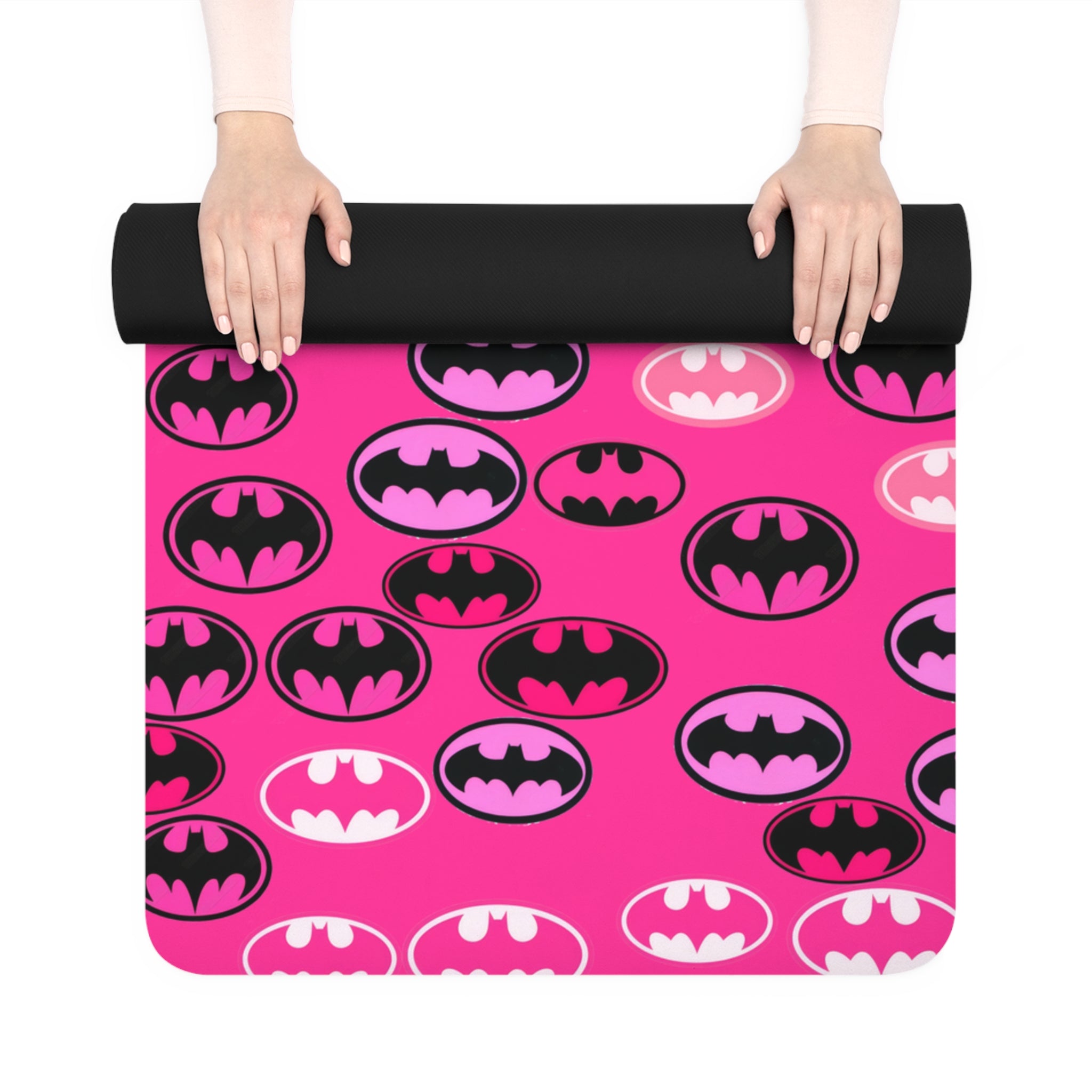 Rubber yoga mat batman rose valentine love pink