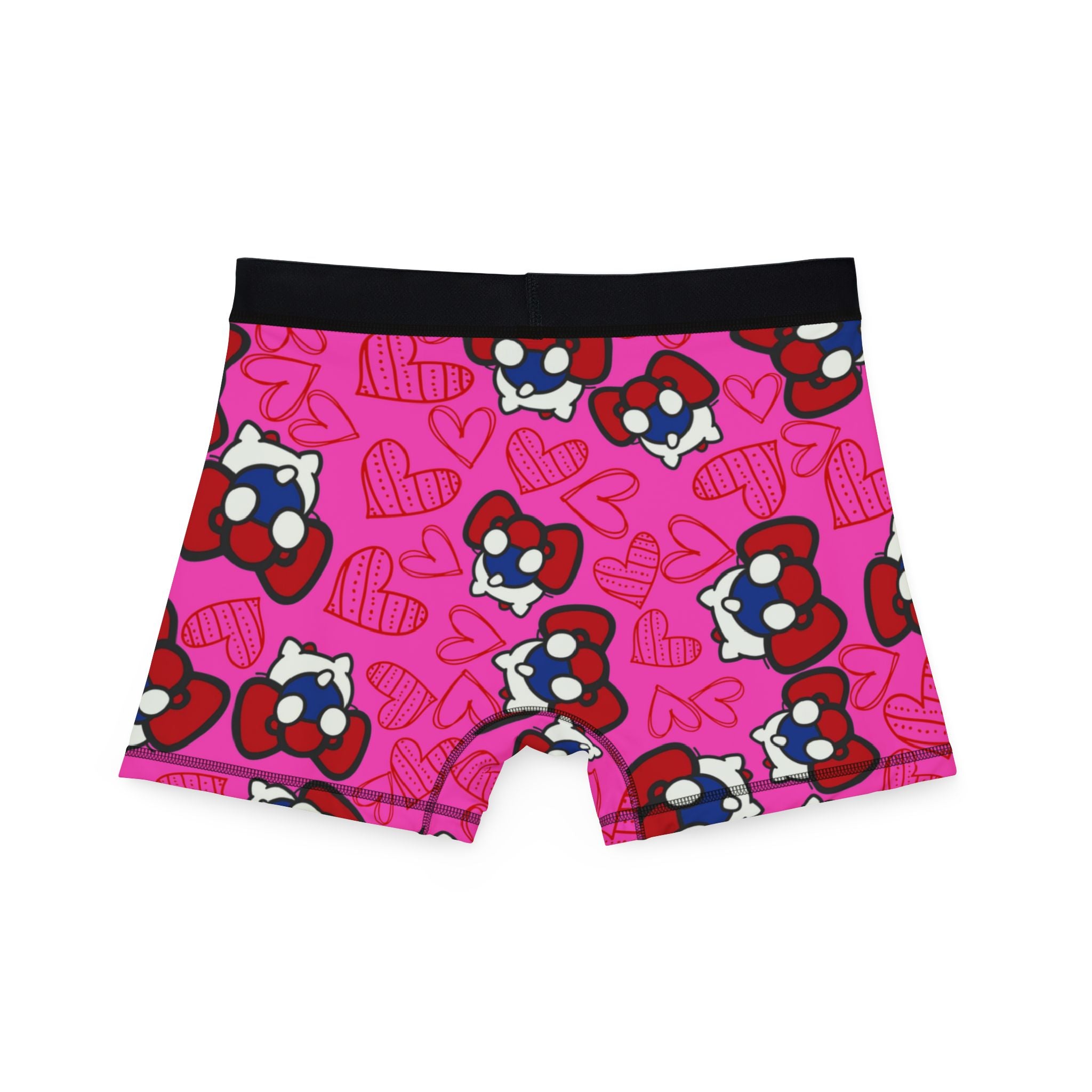 Men's boxers cherry kitty back heart pink