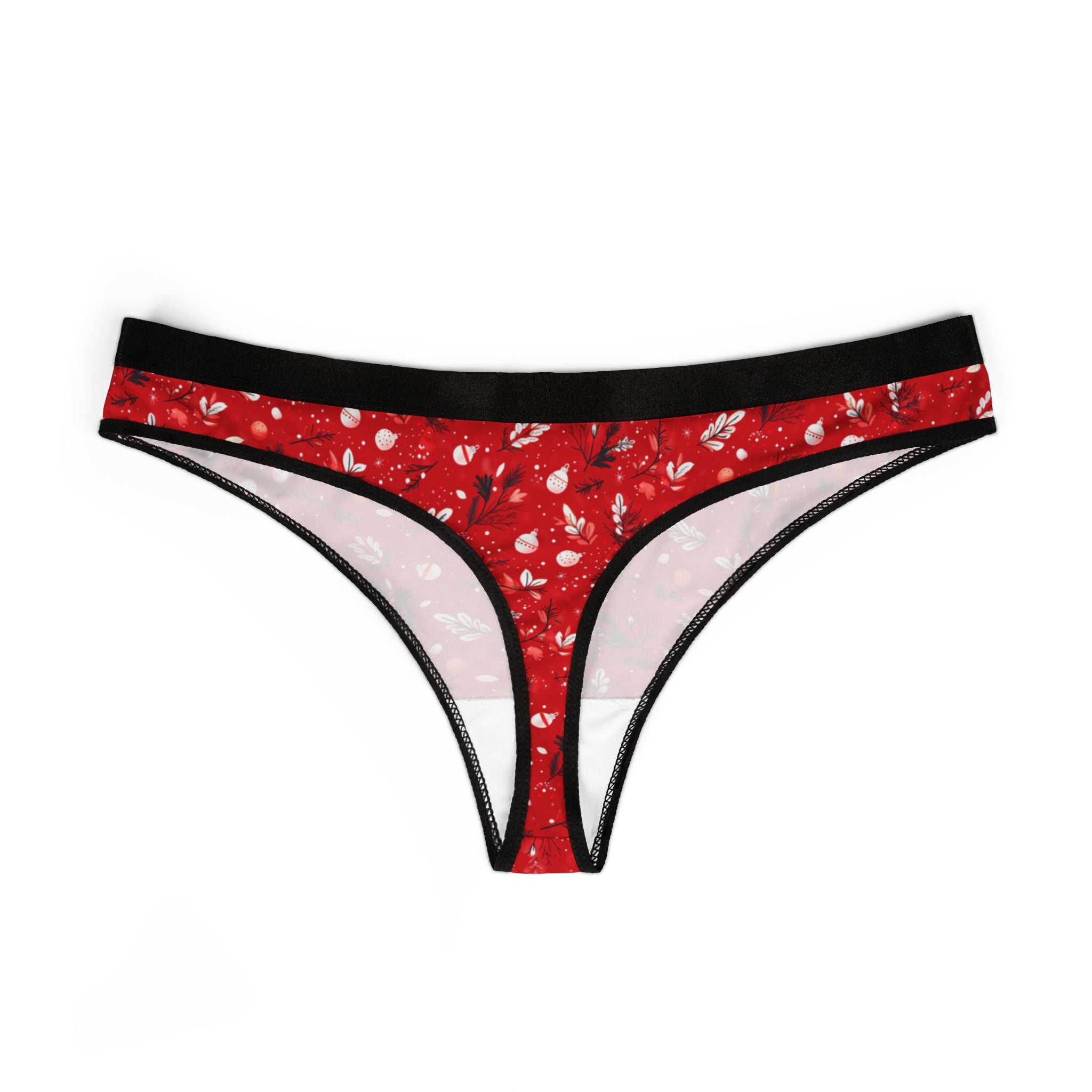 Women's thongs red coquette christmas one