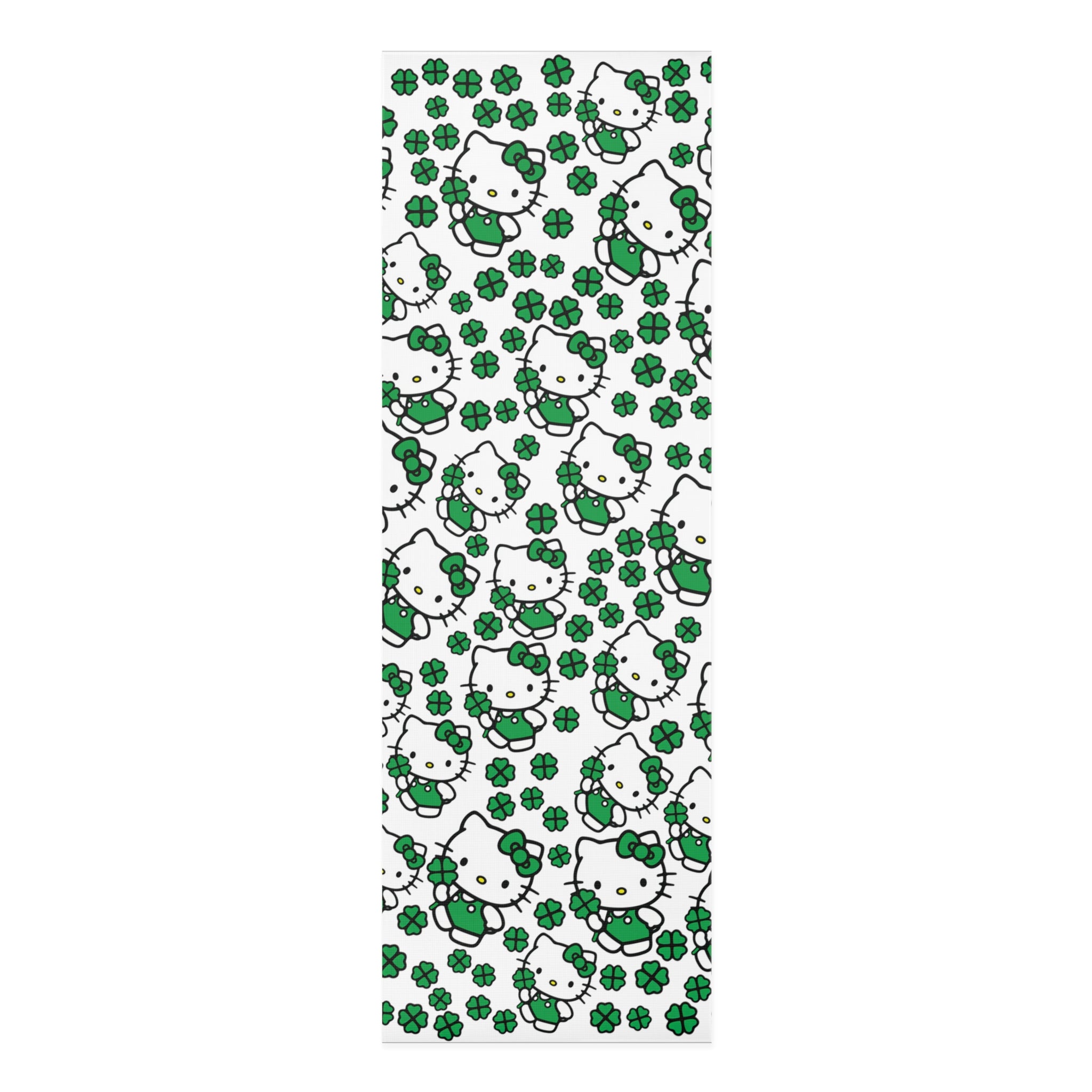 Foam yoga mat kitty saint patrick lucky white