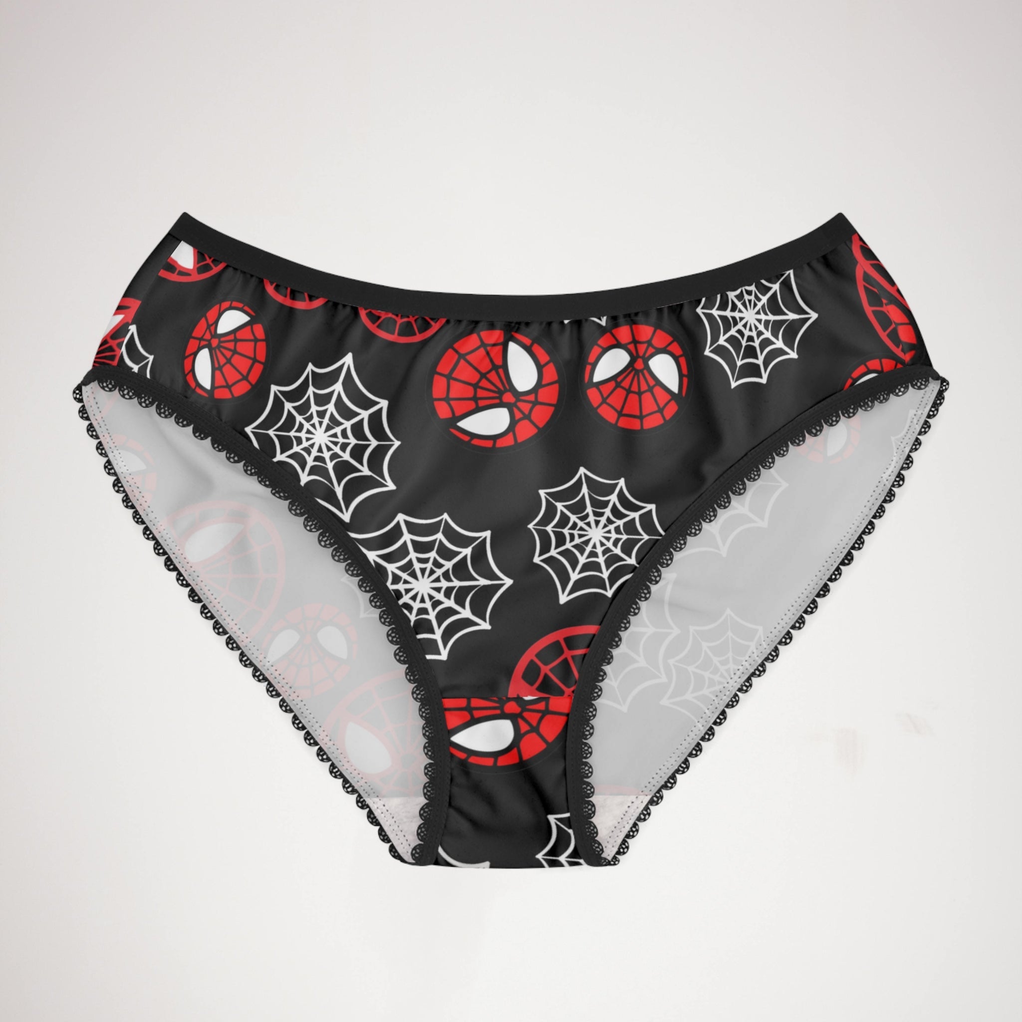 Women's briefs spider circle web black