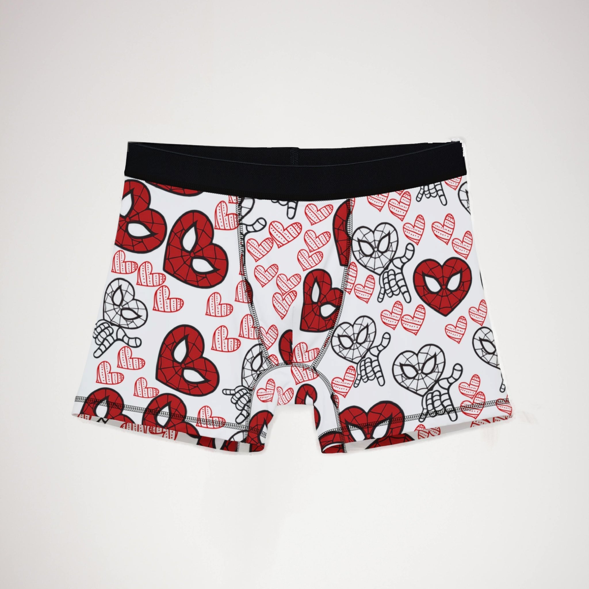 Men's boxers spider heart white