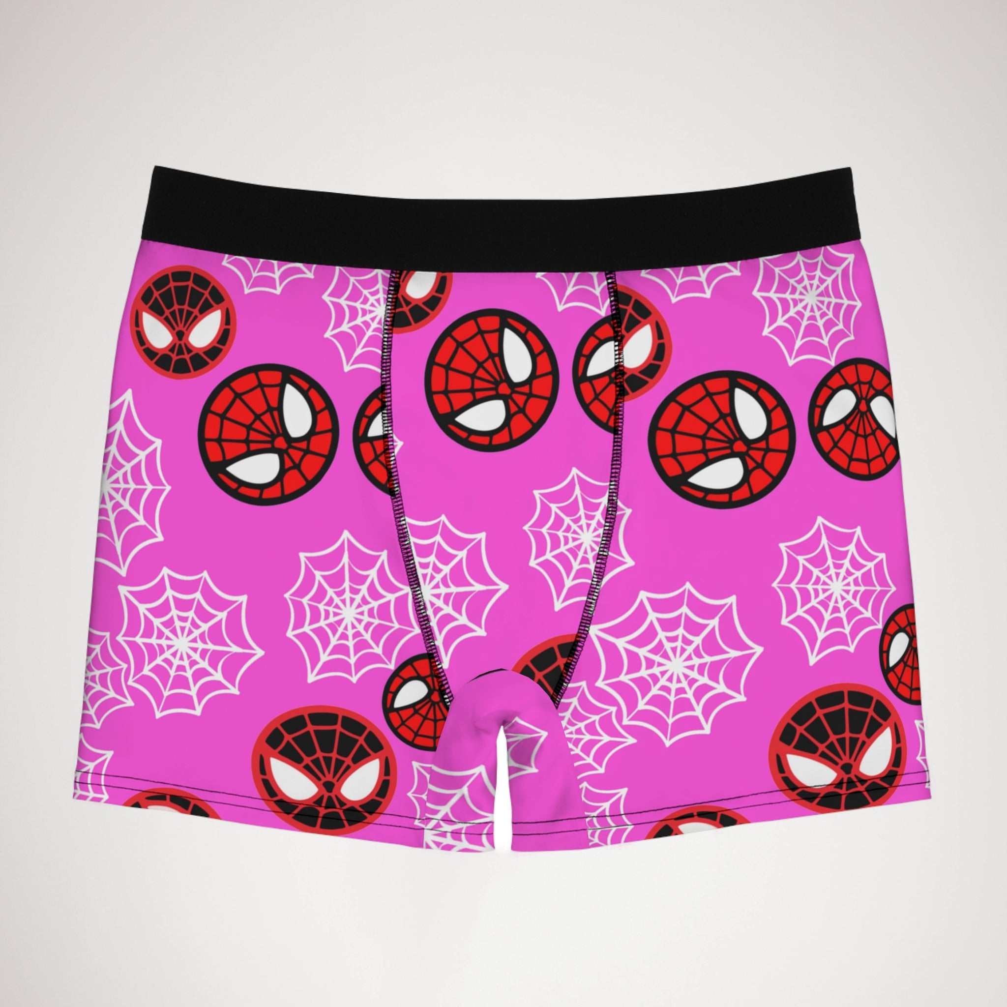 Men's boxer briefs spider circle web pink