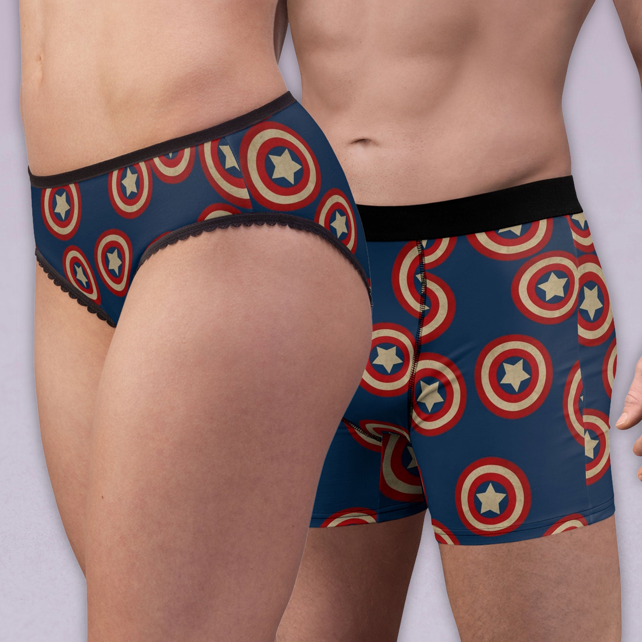 Couples matching captain underwear set boxer & briefs