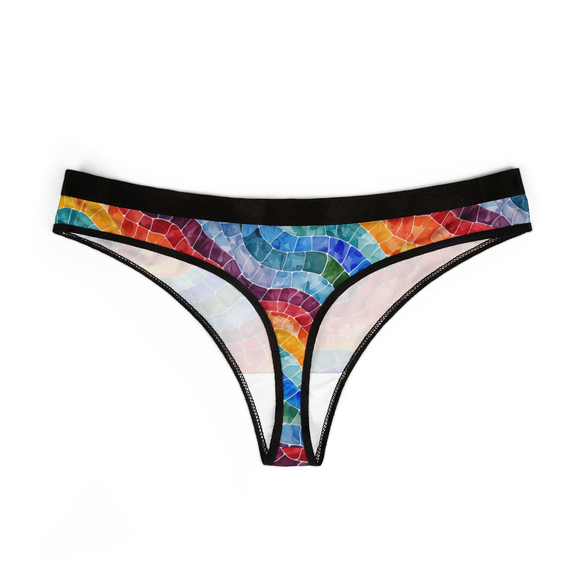 Women's thongs colorful mosaic