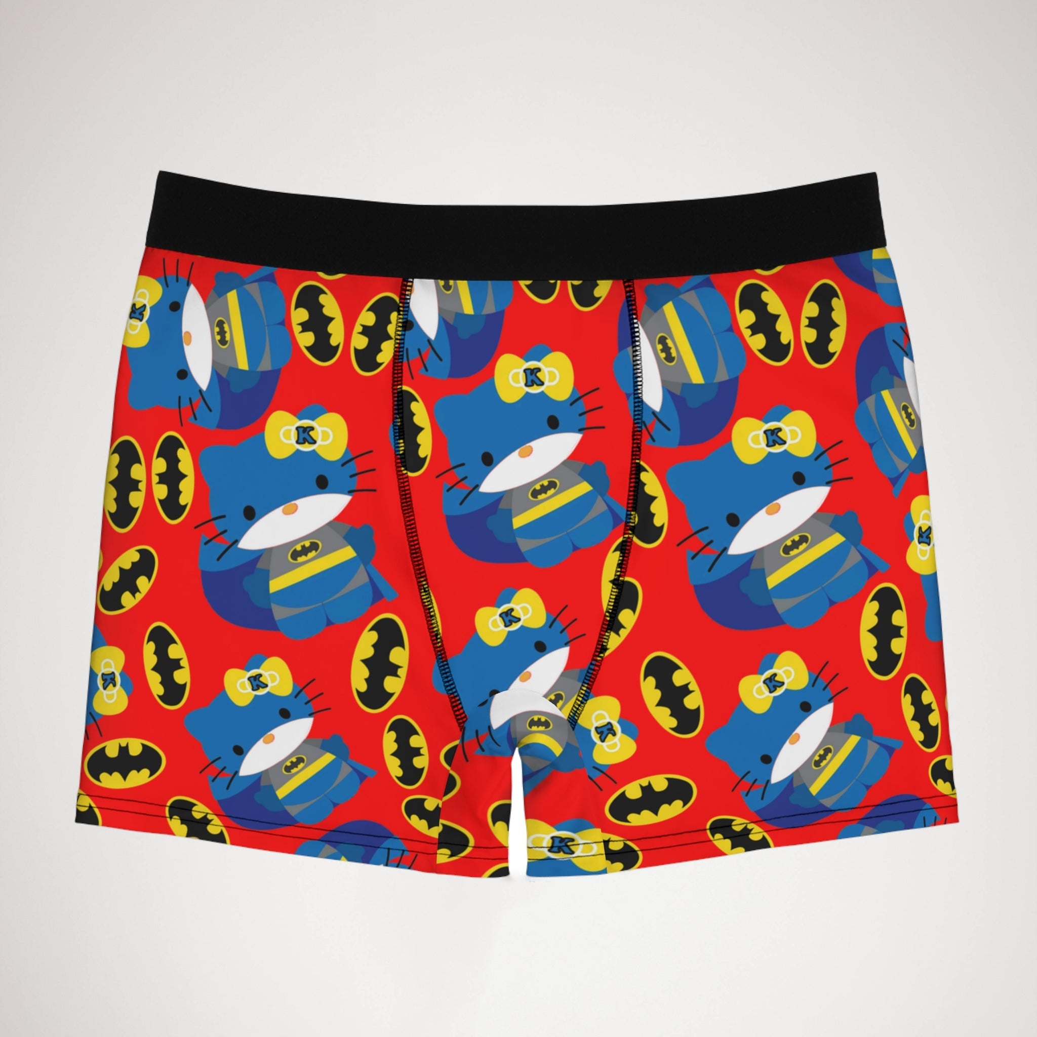 Men's boxer briefs batman kitty logo red