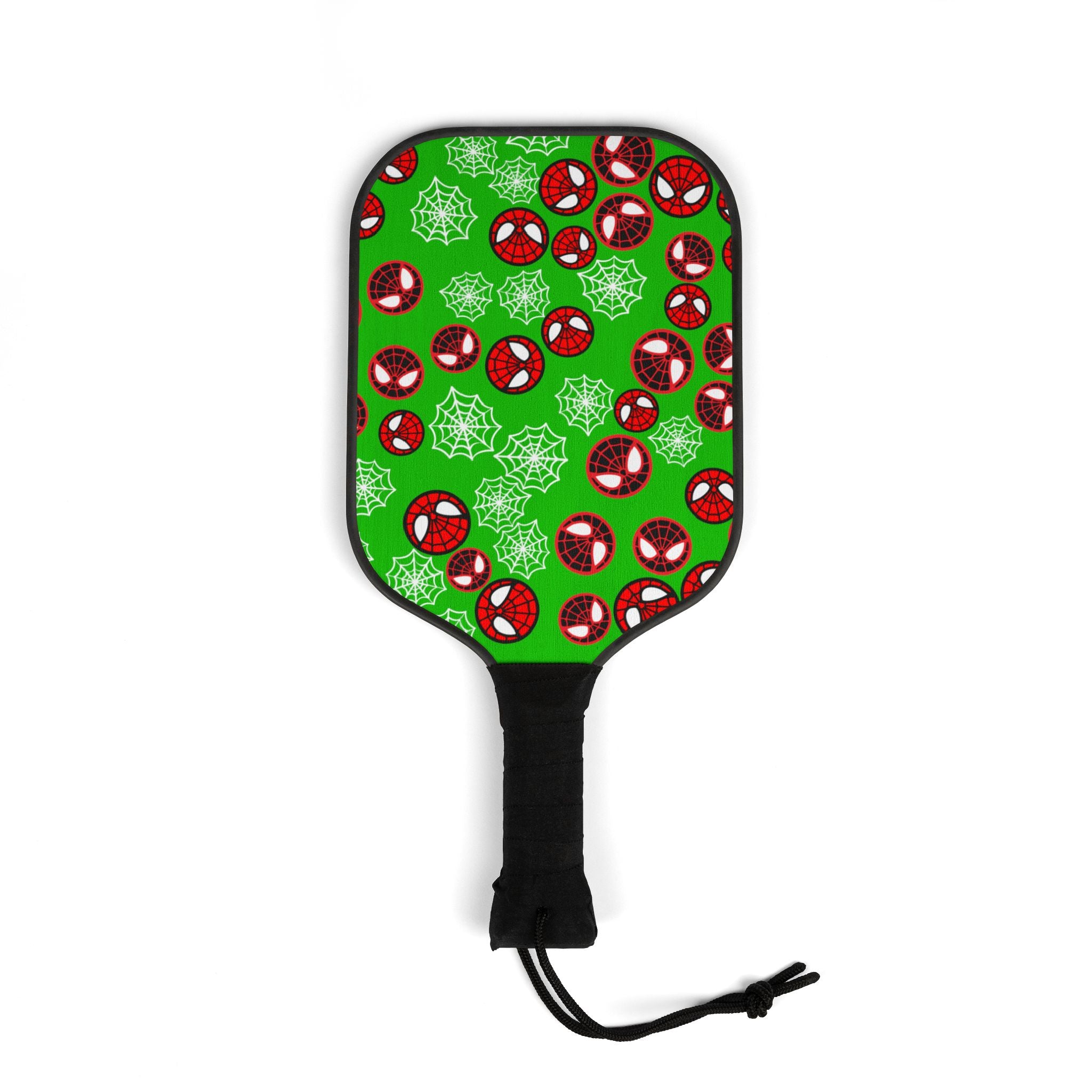 Pickleball kit (2 paddles + 2 balls + transparent bag) spider circle web green