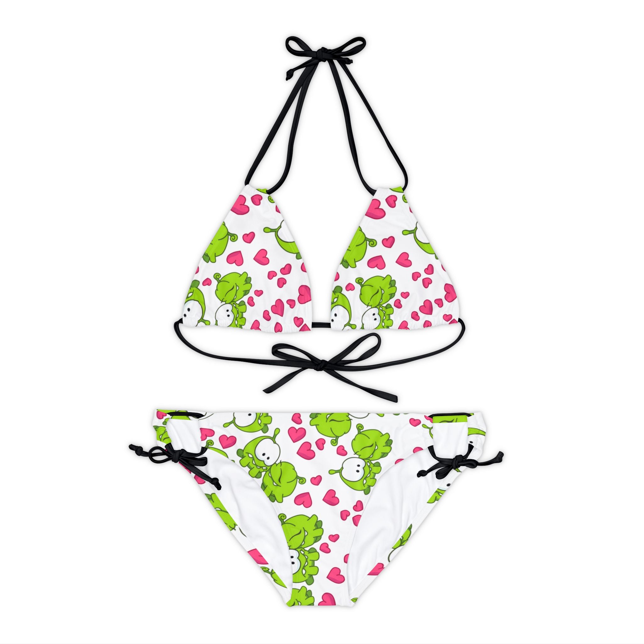 Strappy bikini set om nom kiss valentine white