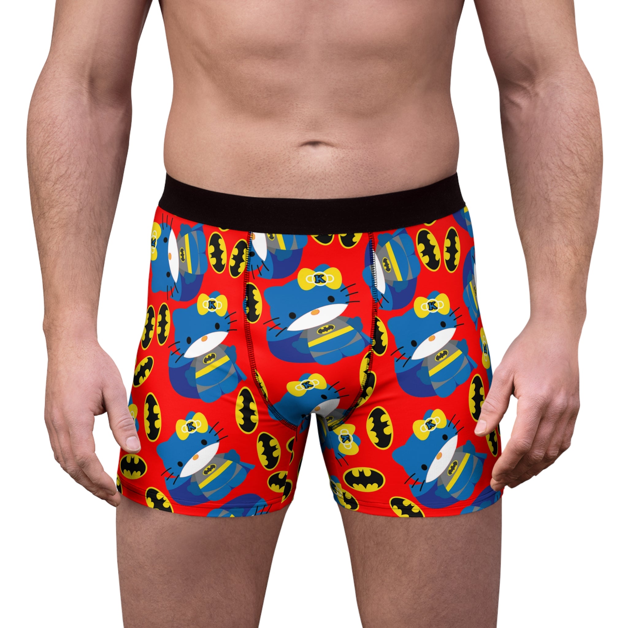 Men's boxer briefs batman kitty logo red